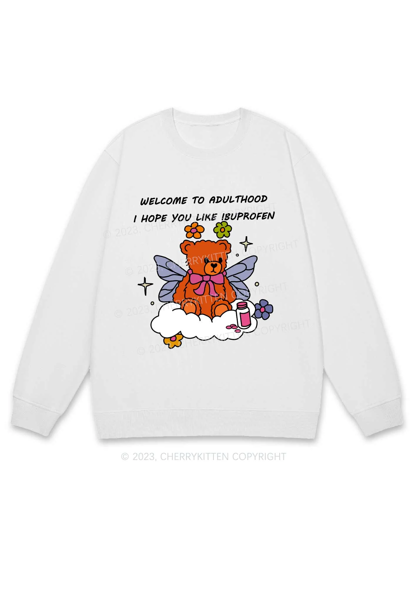 Welcome To Adulthood Y2K Sweatshirt Cherrykitten - Image 4
