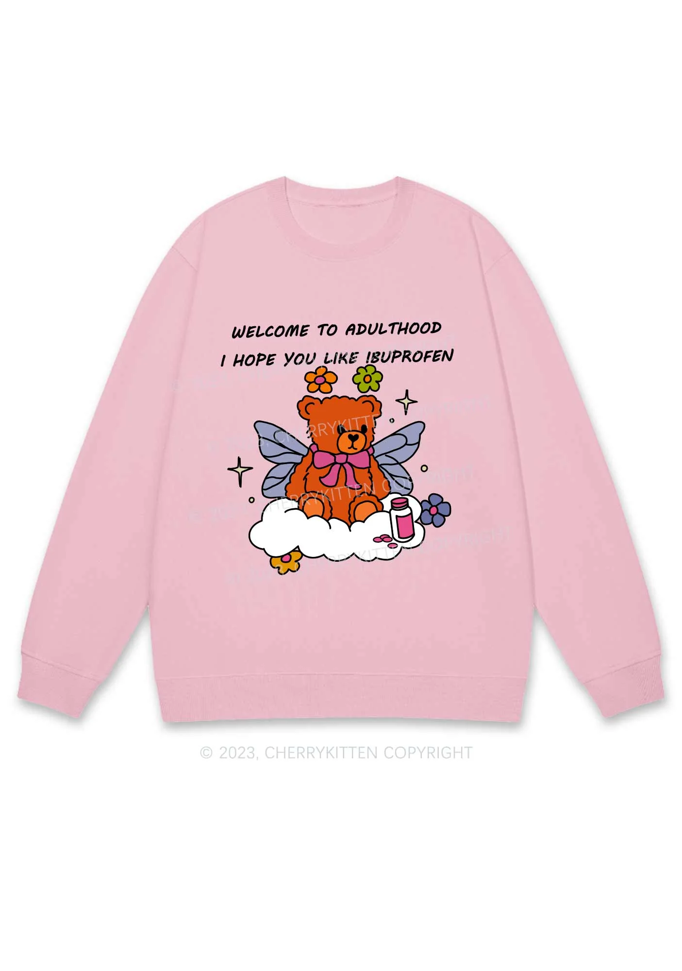 Welcome To Adulthood Y2K Sweatshirt Cherrykitten - Image 5