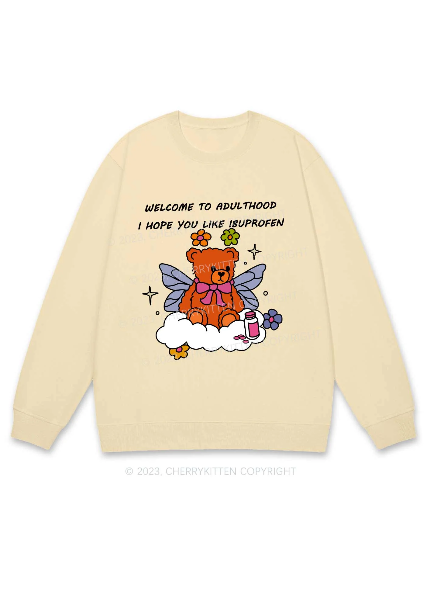 Welcome To Adulthood Y2K Sweatshirt Cherrykitten - Image 6