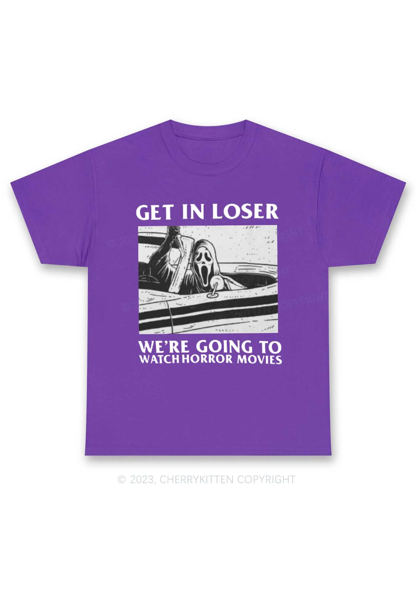 We're Going To Watch Horror Movies Halloween Y2K Chunky Shirt Cherrykitten - Image 3