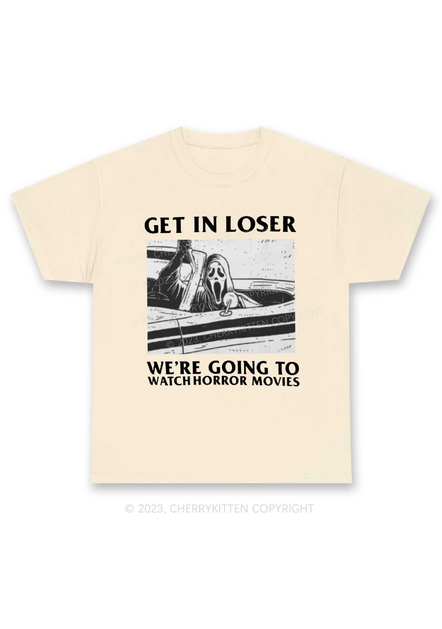 We're Going To Watch Horror Movies Halloween Y2K Chunky Shirt Cherrykitten - Image 5