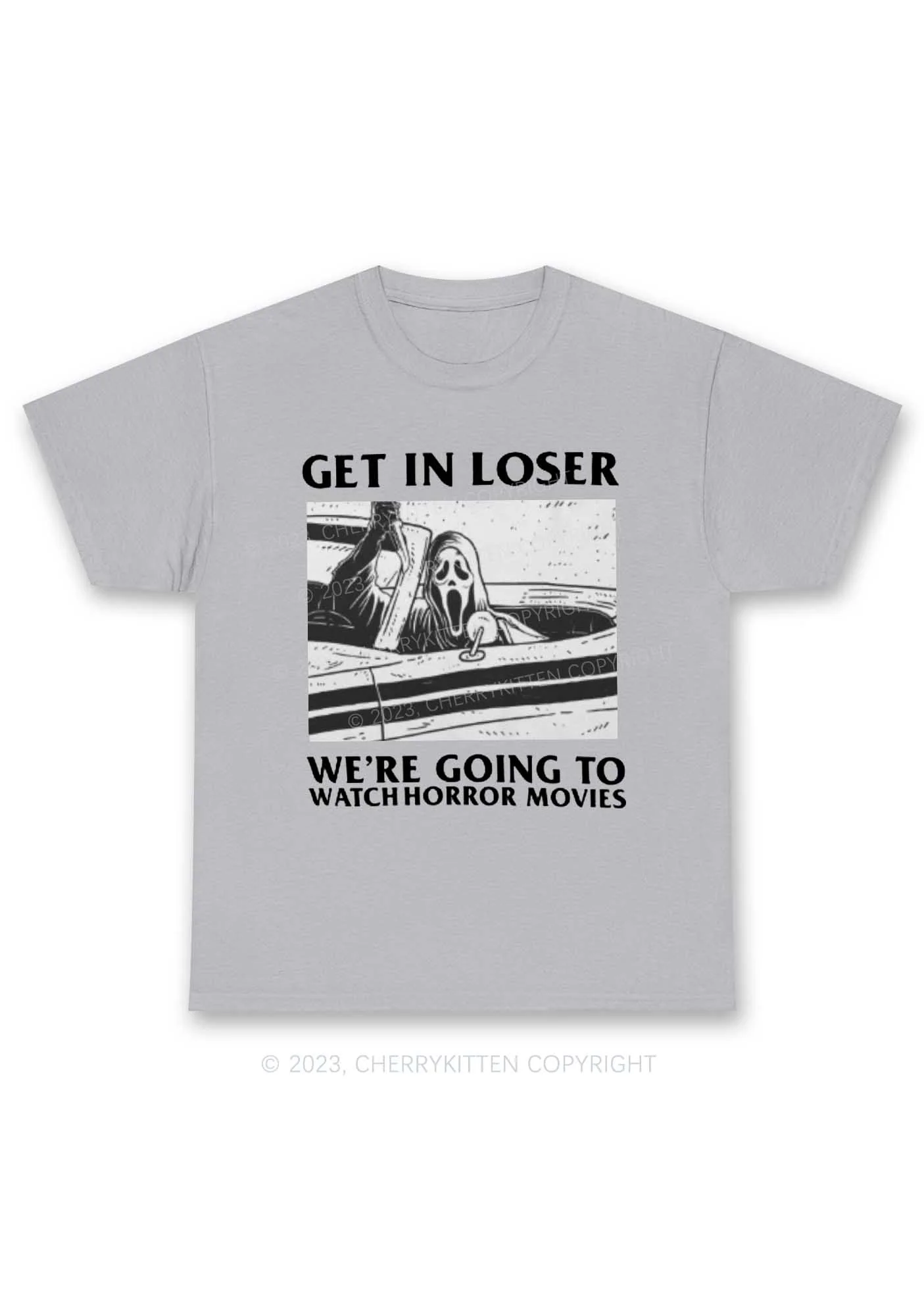 We're Going To Watch Horror Movies Halloween Y2K Chunky Shirt Cherrykitten - Image 7