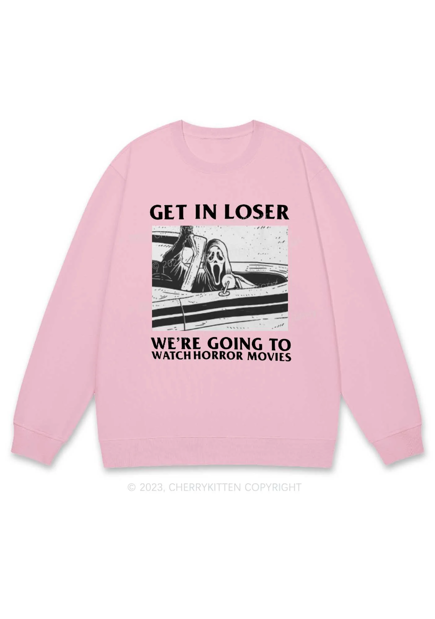 We're Going To Watch Horror Movies Y2K Sweatshirt Cherrykitten - Image 6