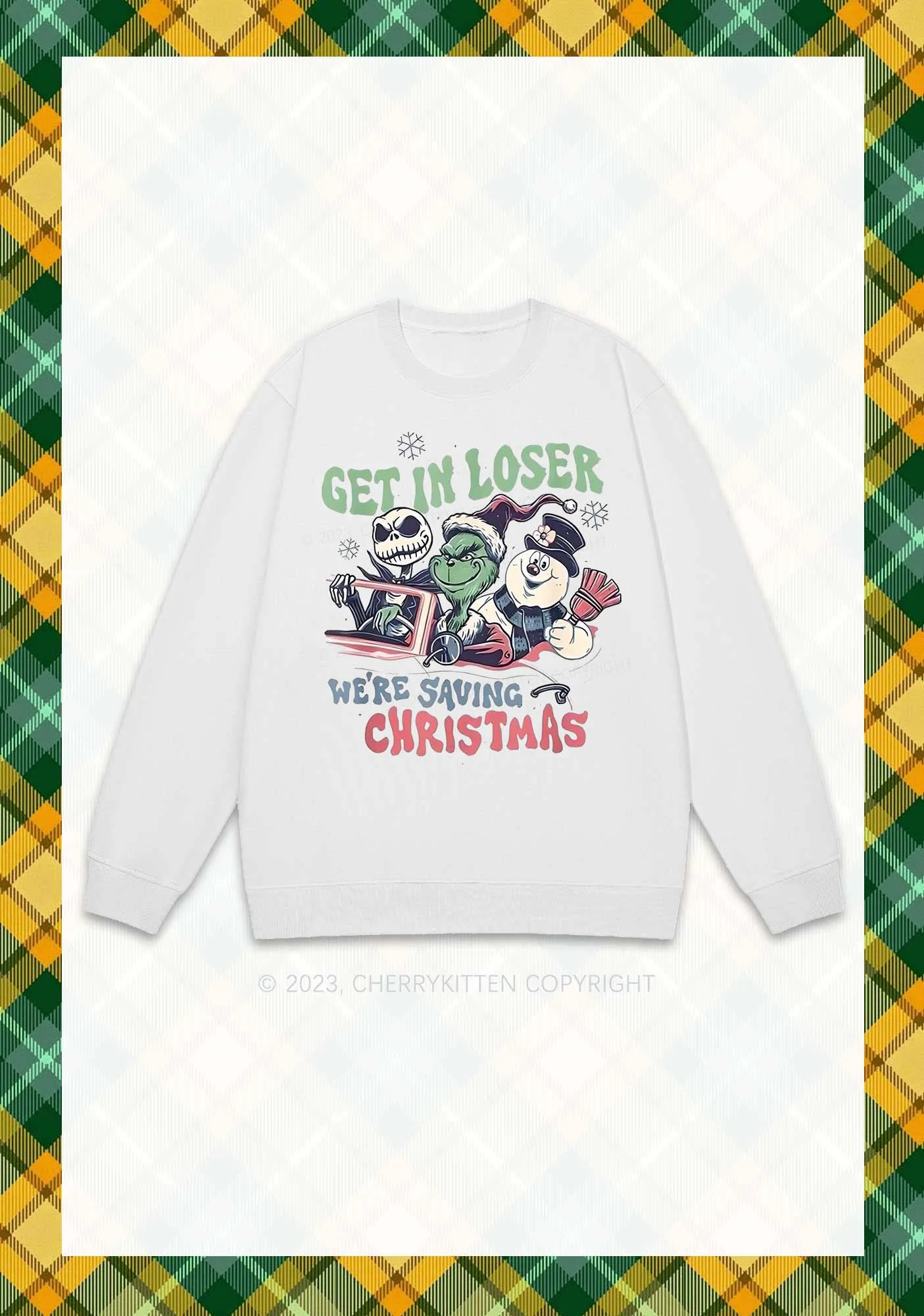 We're Saving Christmas Y2K Sweatshirt Cherrykitten - Image 3