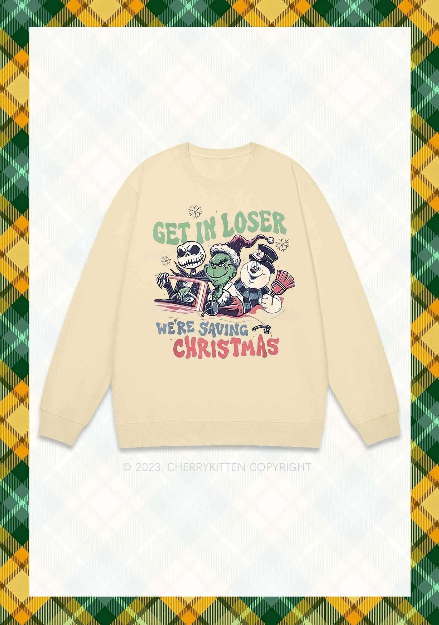 We're Saving Christmas Y2K Sweatshirt Cherrykitten - Image 4