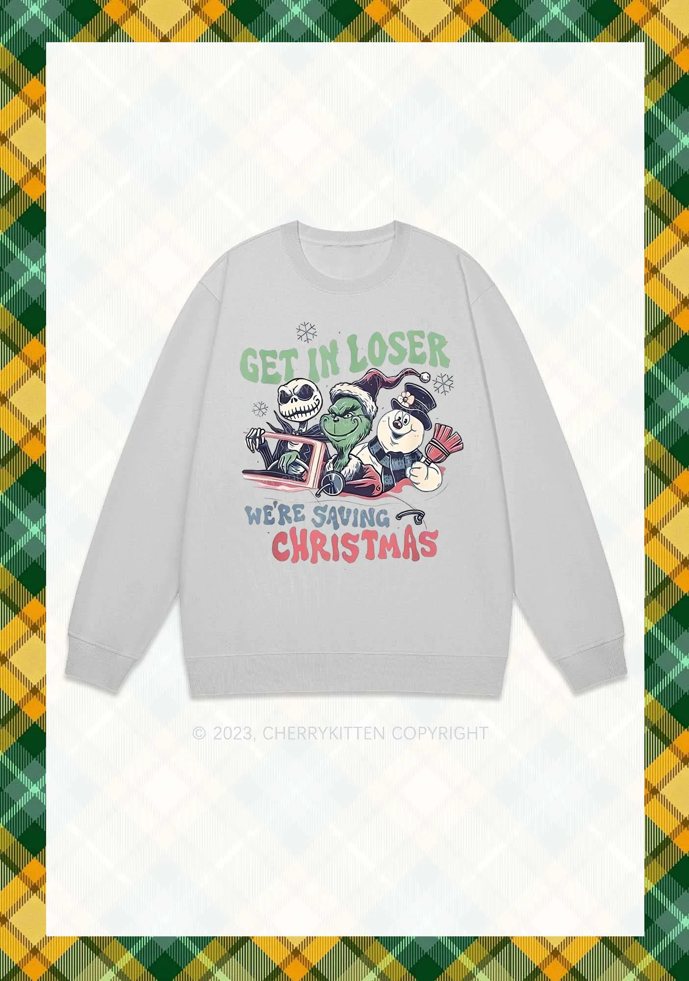 We're Saving Christmas Y2K Sweatshirt Cherrykitten - Image 5