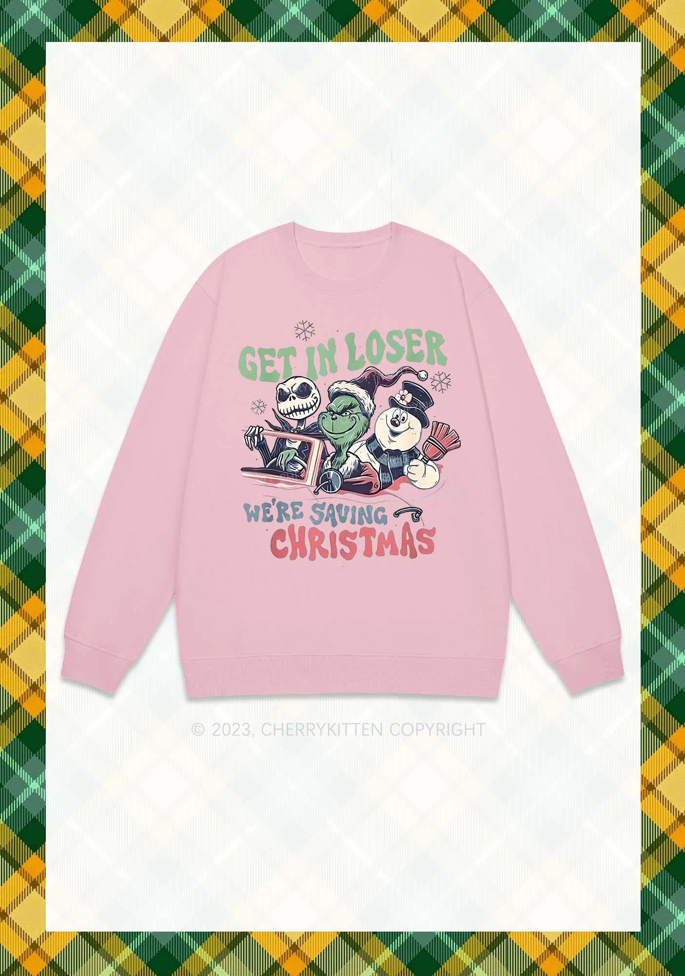 We're Saving Christmas Y2K Sweatshirt Cherrykitten - Image 6