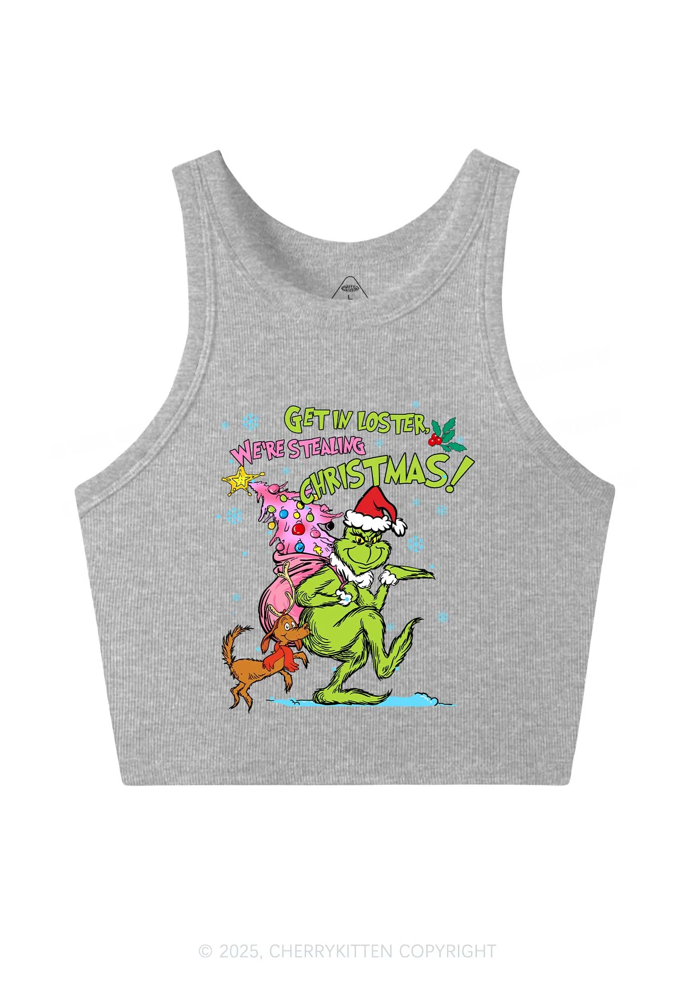 We Are Stealing Christmas Y2K Crop Tank Top Cherrykitten - Image 4