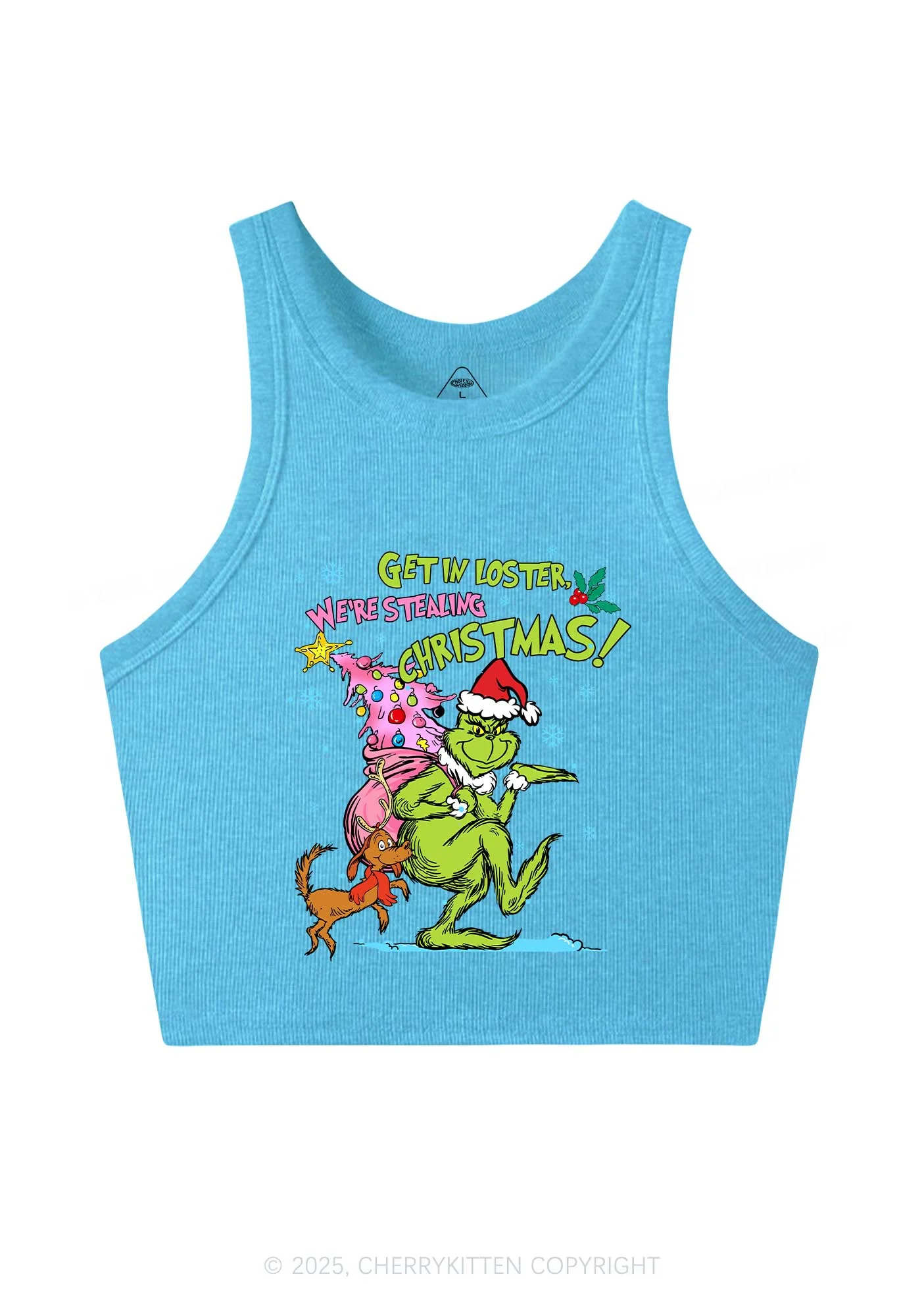 We Are Stealing Christmas Y2K Crop Tank Top Cherrykitten - Image 5