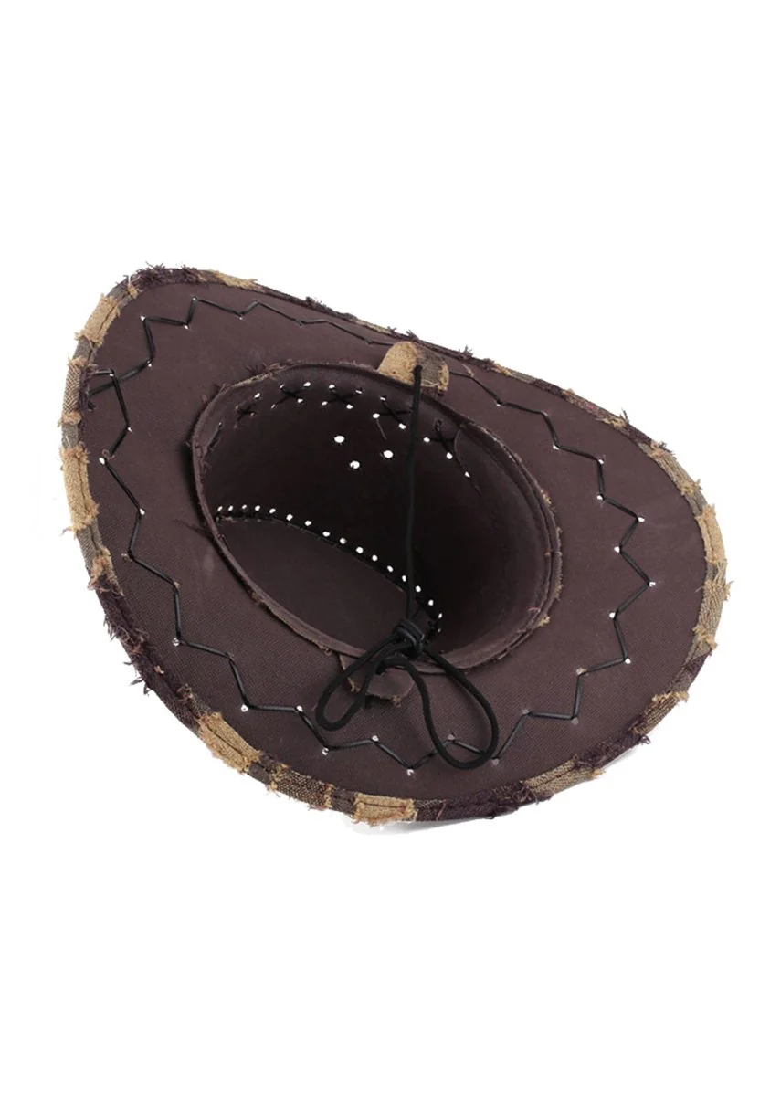 Western Cowboy Classic Plaid Wide Brim Hat - Image 6