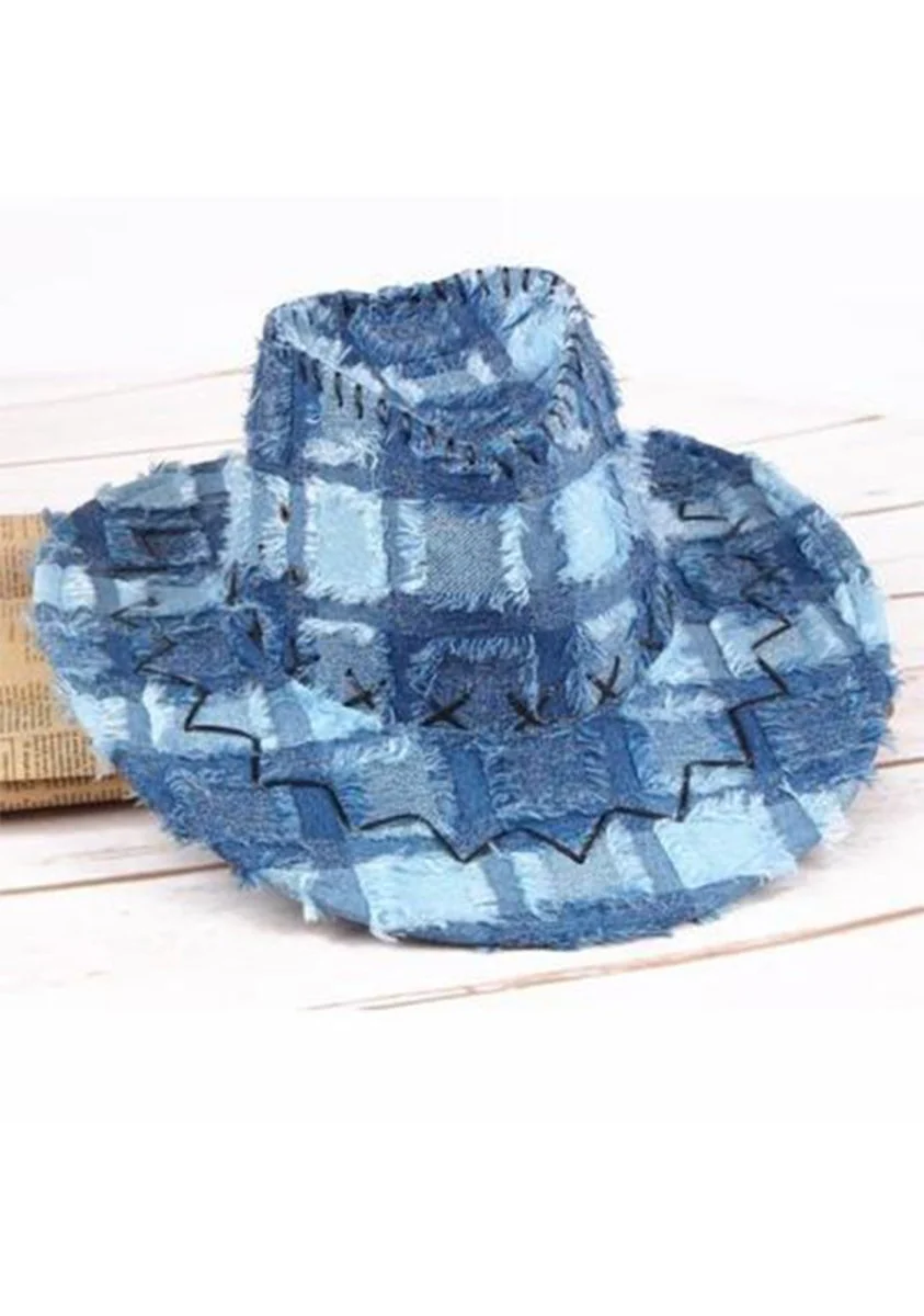Western Cowboy Classic Plaid Wide Brim Hat - Image 7