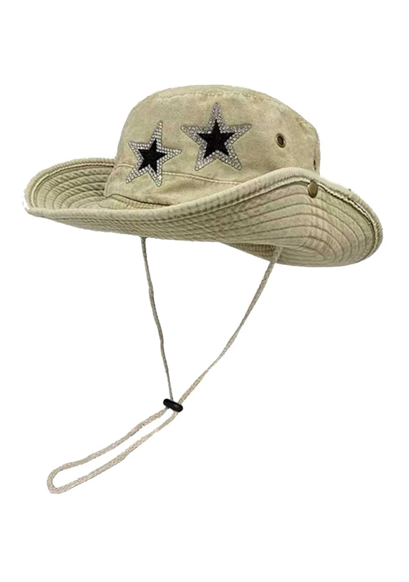 Western Cowboy Stars Vintage Denim Hat - Image 3