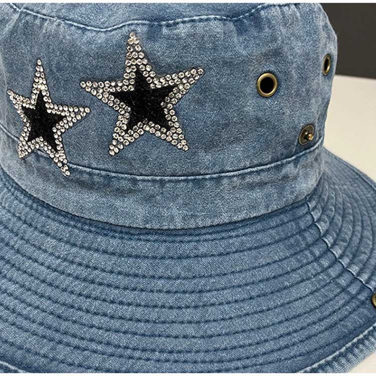 Western Cowboy Stars Vintage Denim Hat - Image 6
