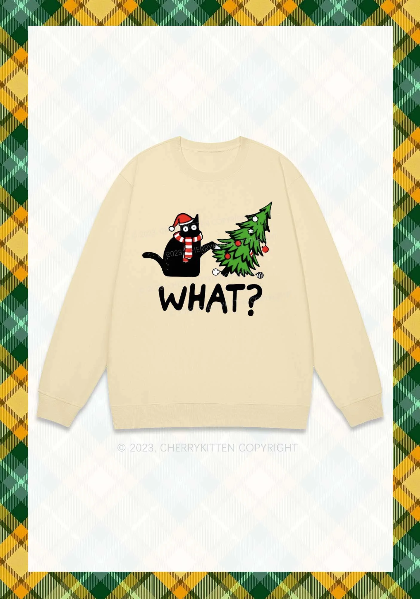 What Christmas Tree Y2K Sweatshirt Cherrykitten - Image 4