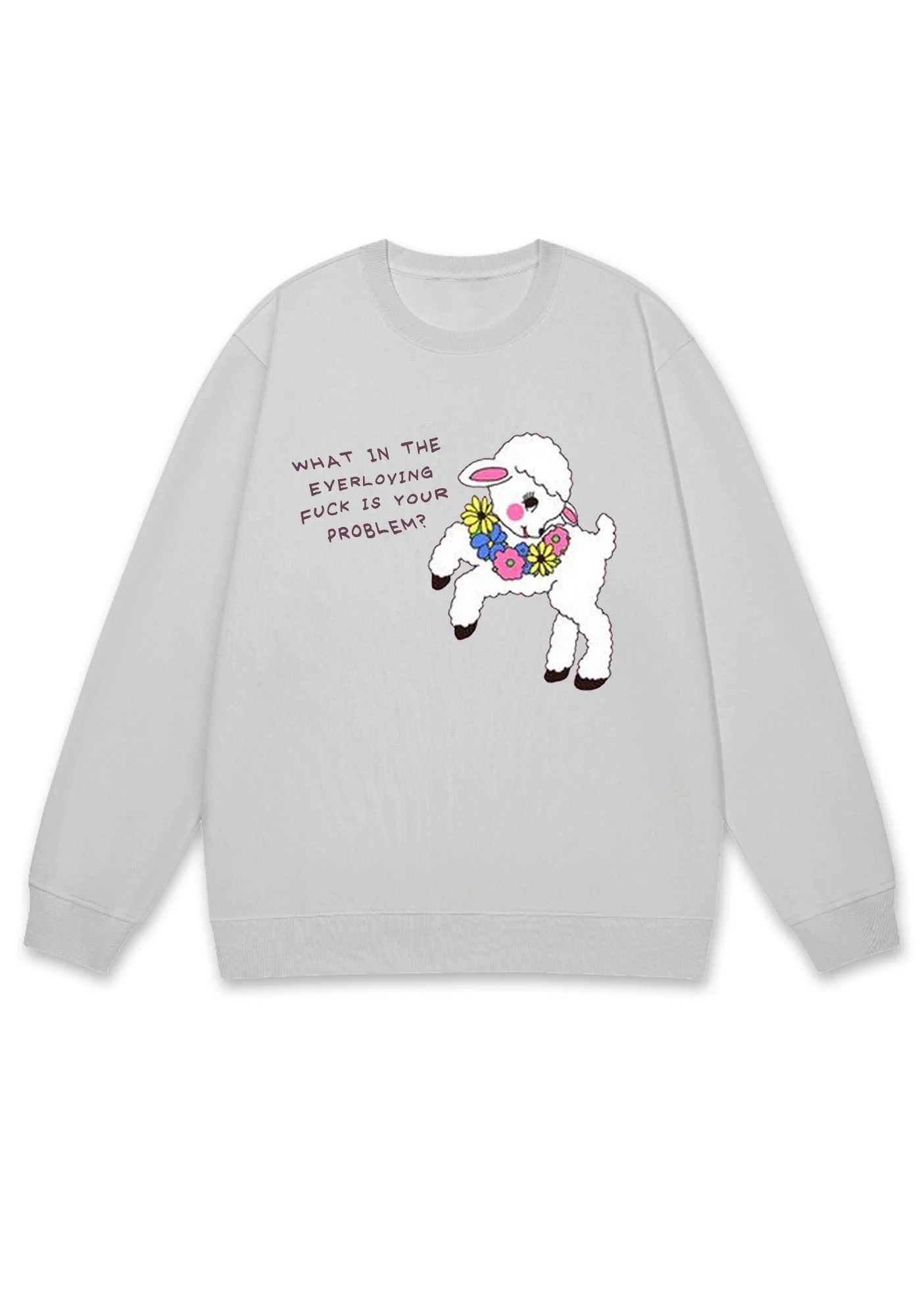 What Is Your Problem Little Sheep Y2K Sweatshirt - Image 2