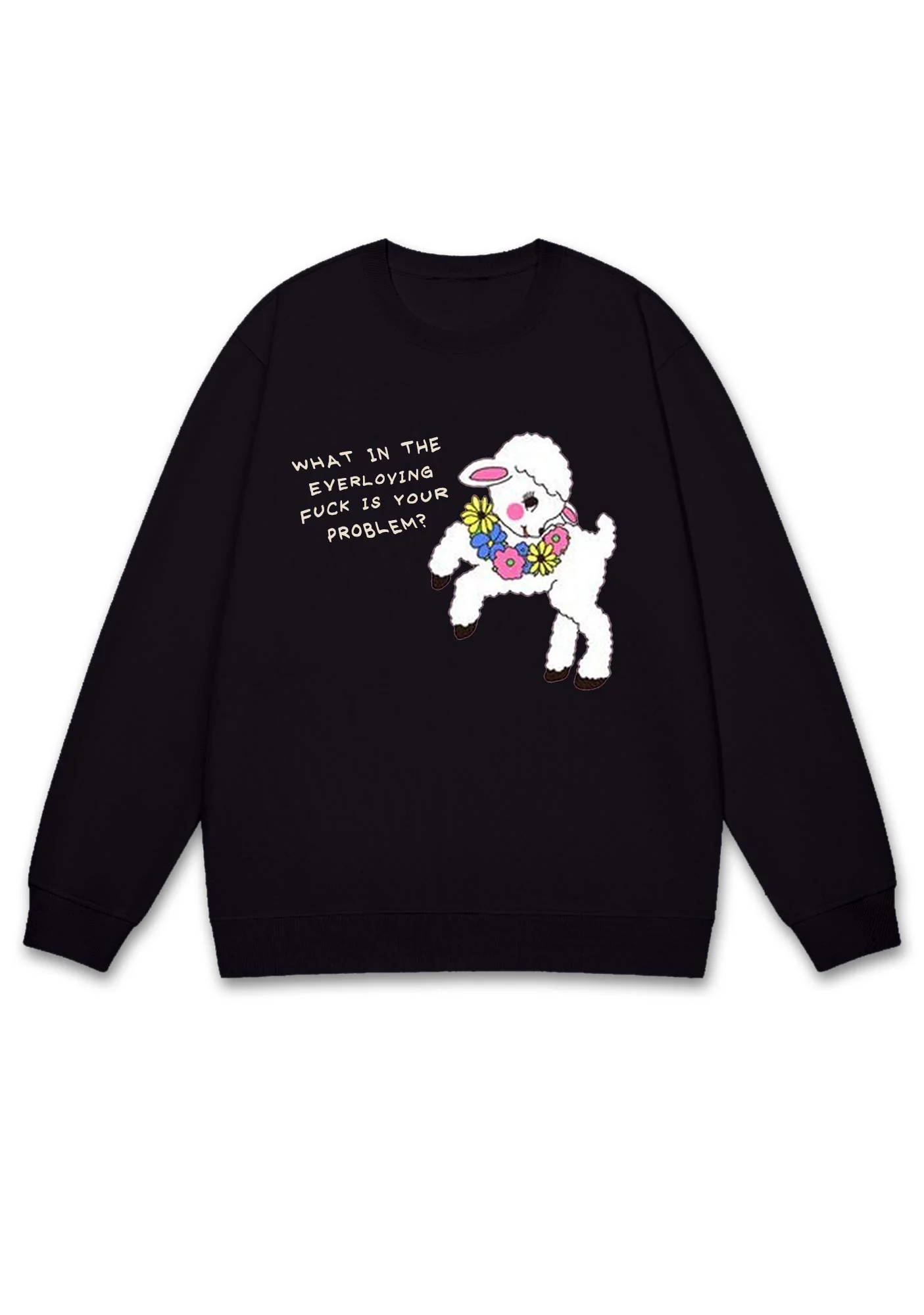 What Is Your Problem Little Sheep Y2K Sweatshirt - Image 3