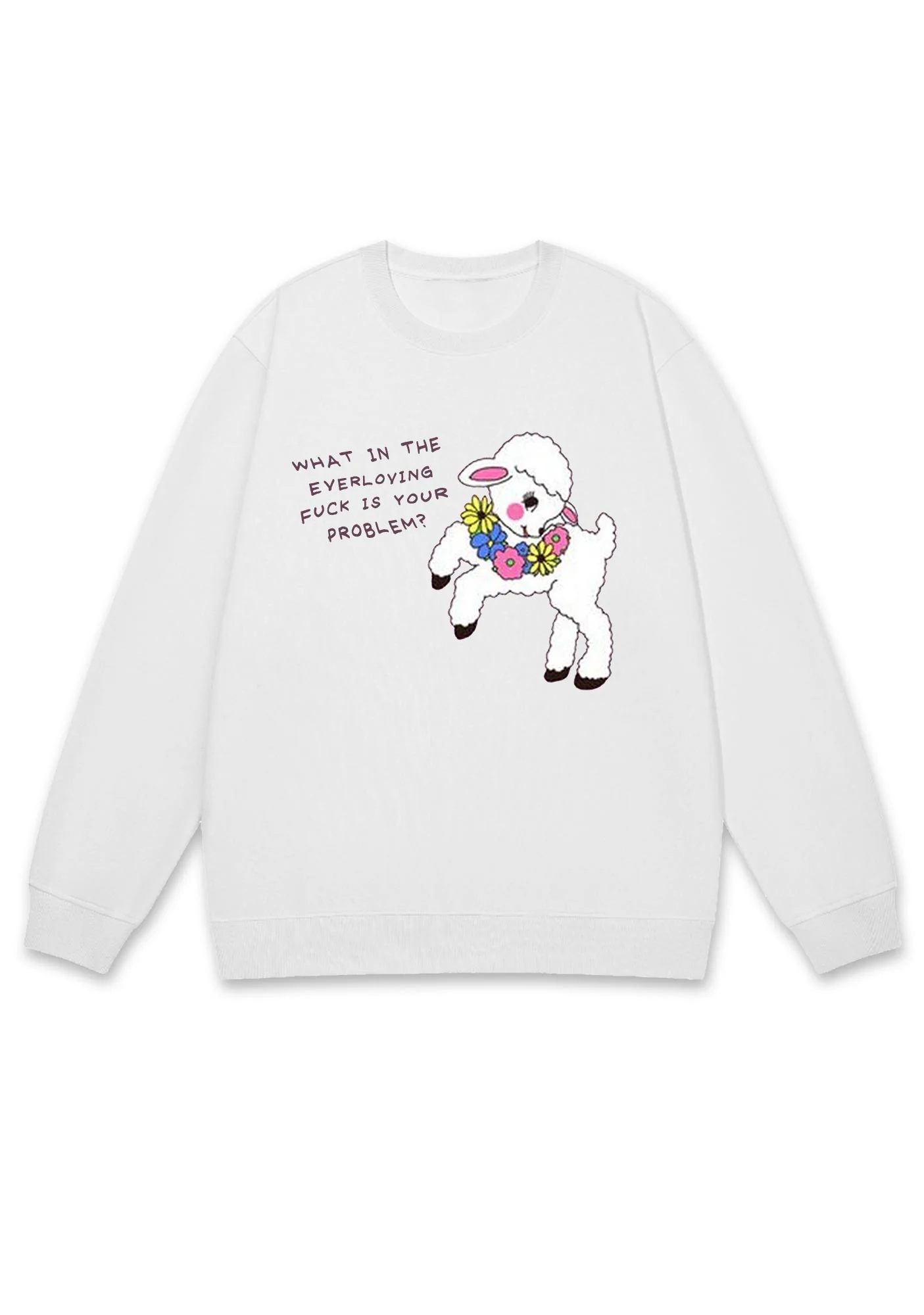 What Is Your Problem Little Sheep Y2K Sweatshirt - Image 4