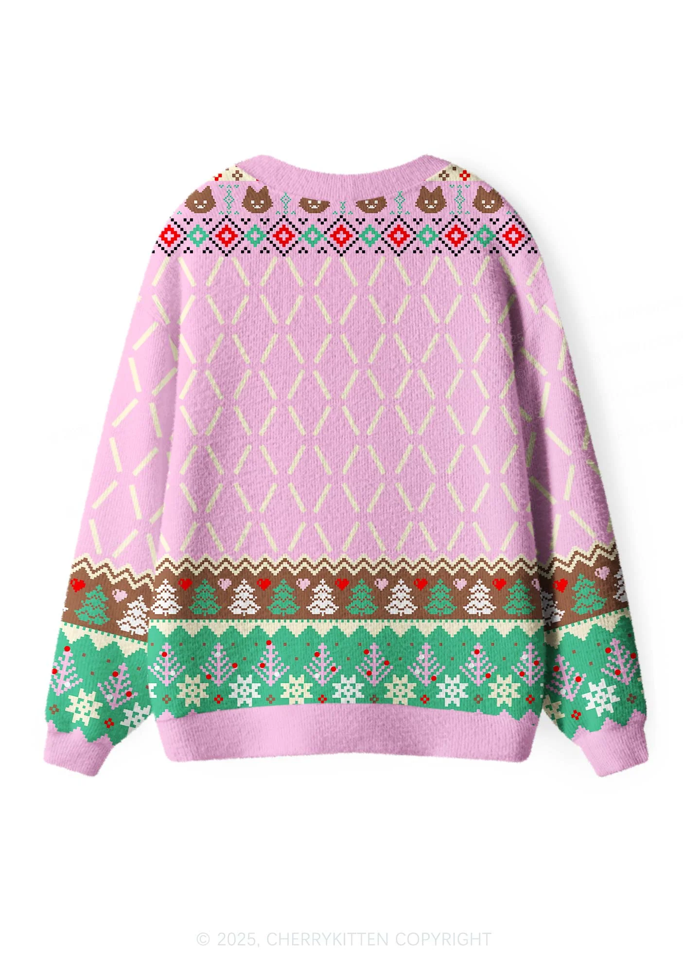 What Tree Y2K Christmas Cardigan Knit Sweatshirt Cherrykitten - Image 2