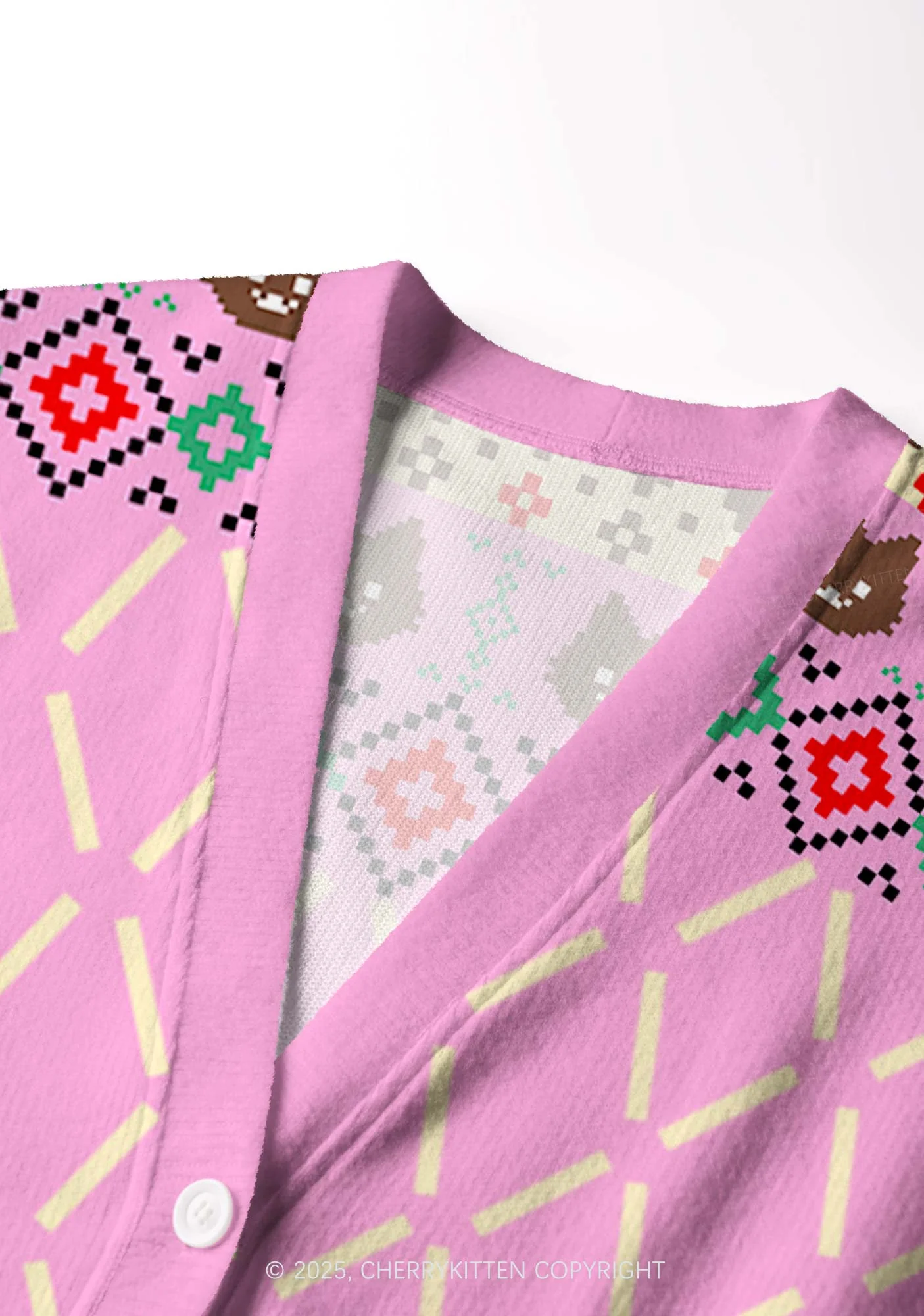 What Tree Y2K Christmas Cardigan Knit Sweatshirt Cherrykitten - Image 5