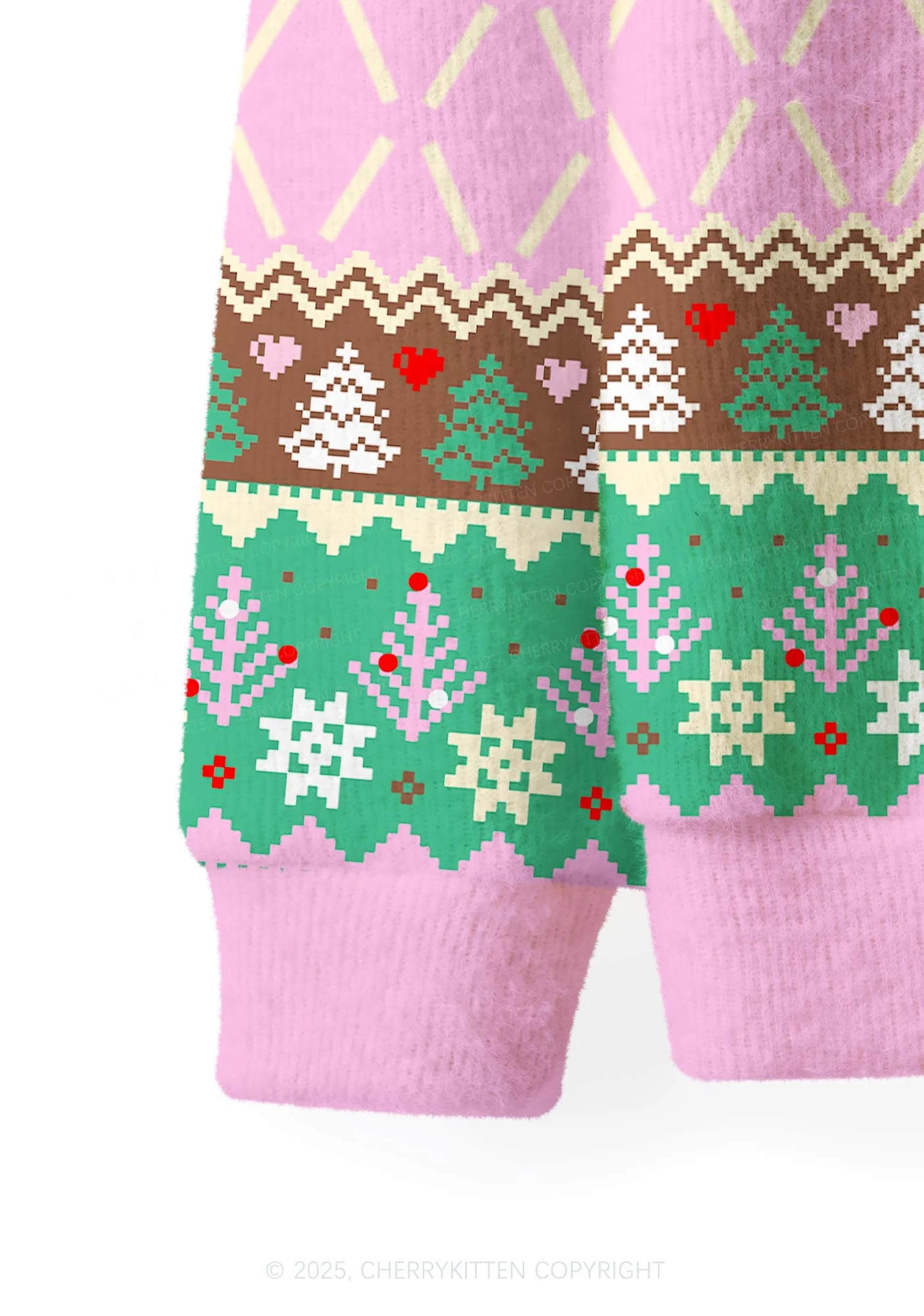 What Tree Y2K Christmas Cardigan Knit Sweatshirt Cherrykitten - Image 6