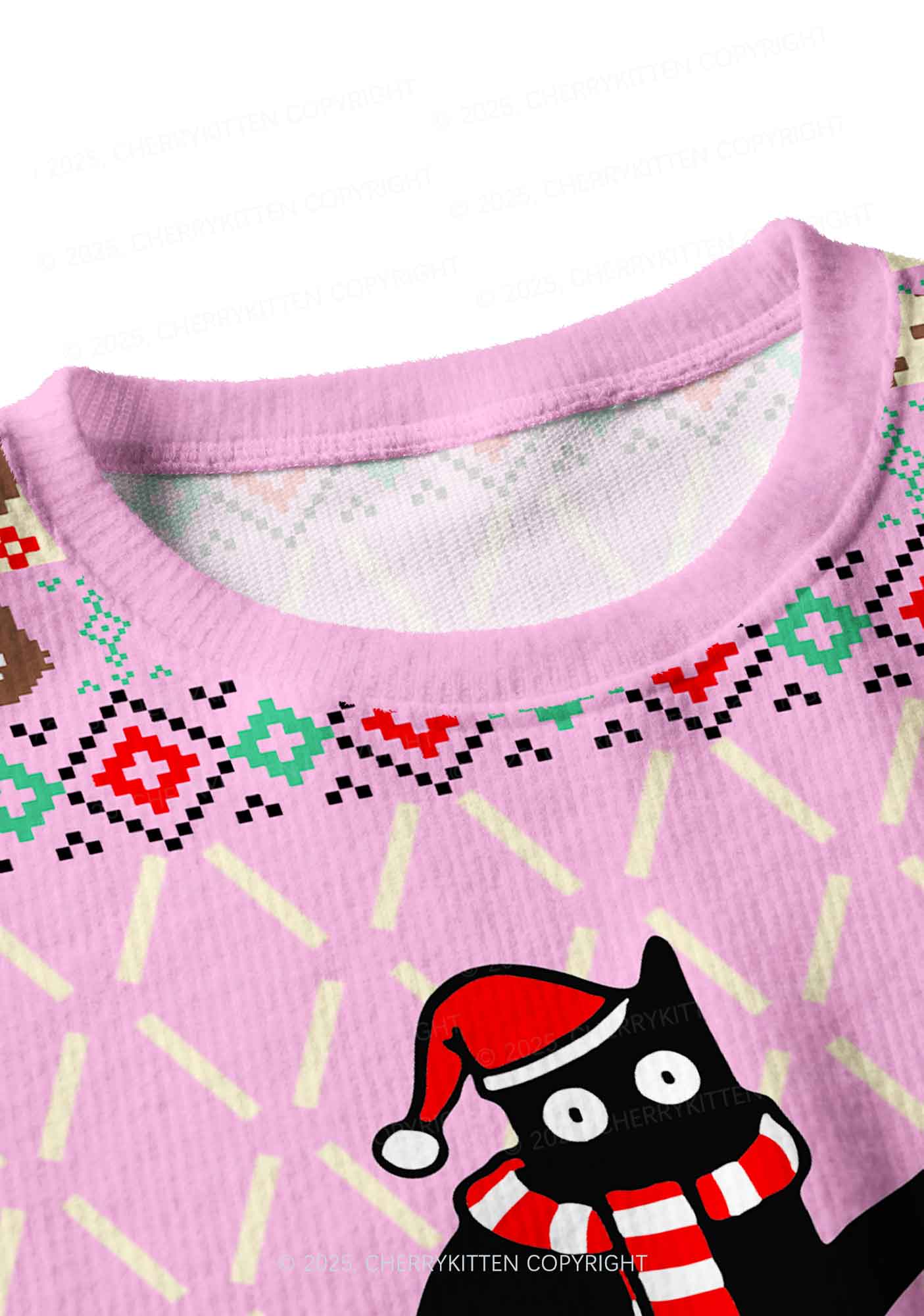 What Tree Y2K Christmas Crop Knit Sweatshirt Cherrykitten - Image 4