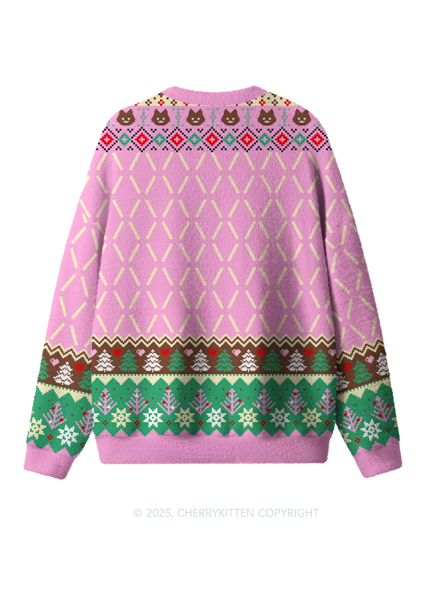 What Tree Y2K Christmas Knit Sweatshirt Cherrykitten - Image 2