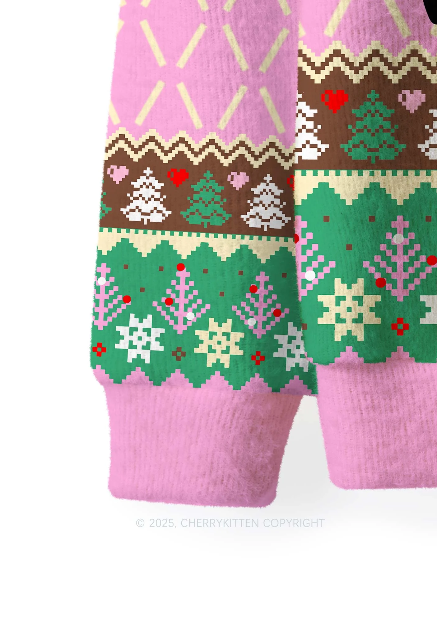 What Tree Y2K Christmas Knit Sweatshirt Cherrykitten - Image 3