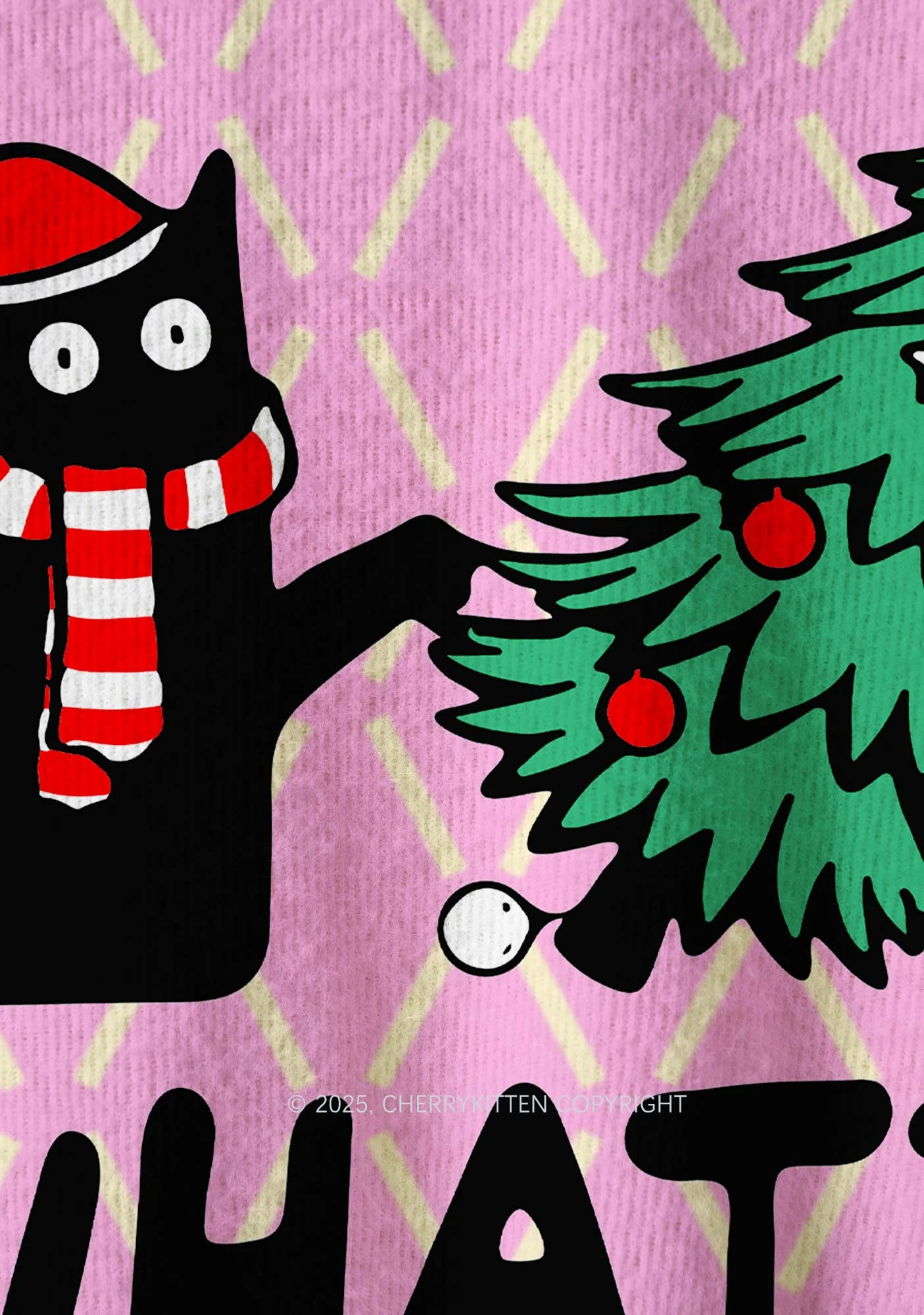 What Tree Y2K Christmas Knit Sweatshirt Cherrykitten - Image 5