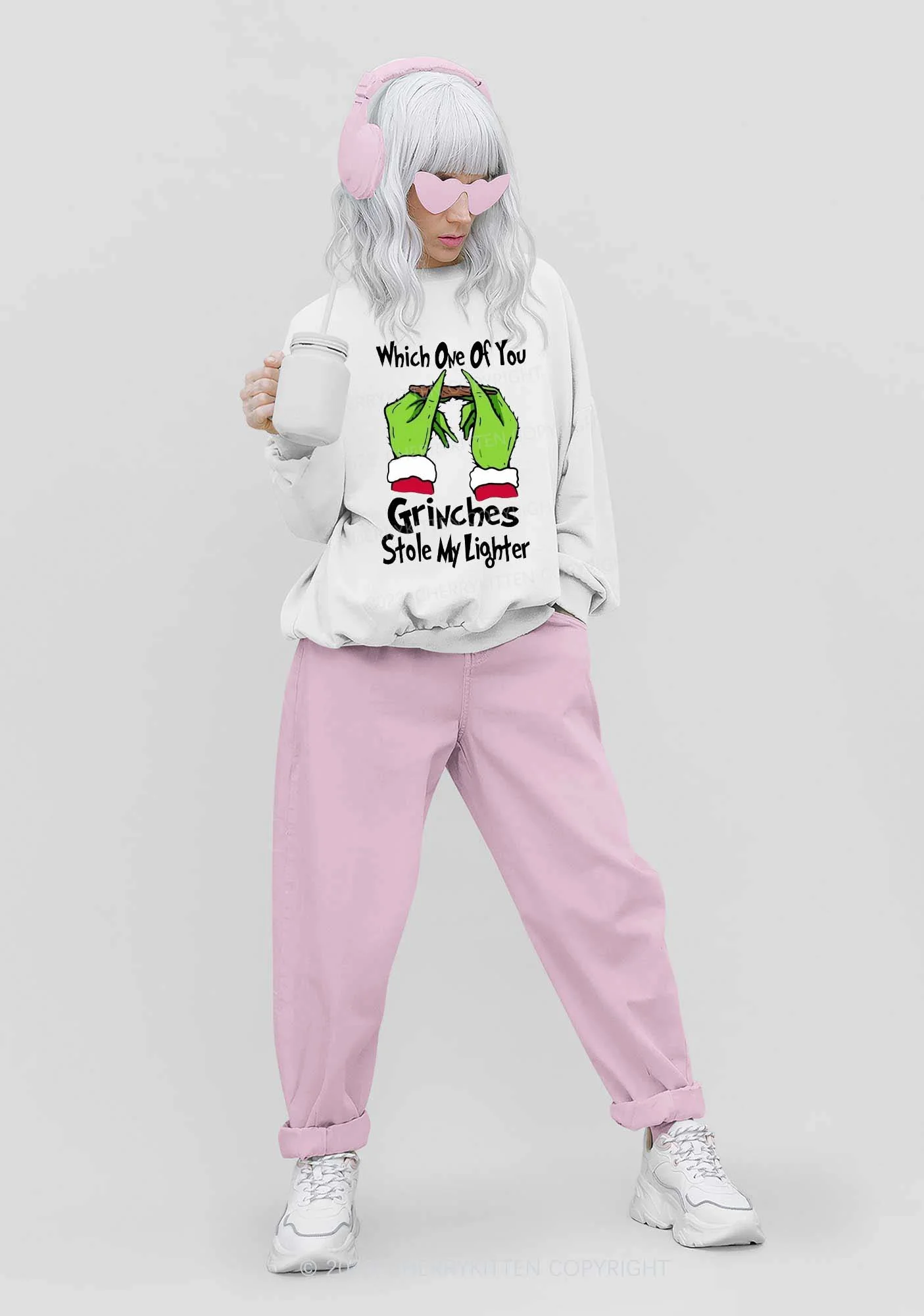 Which One Of You Stole My Lighter Christmas Y2K Sweatshirt Cherrykitten - Image 2