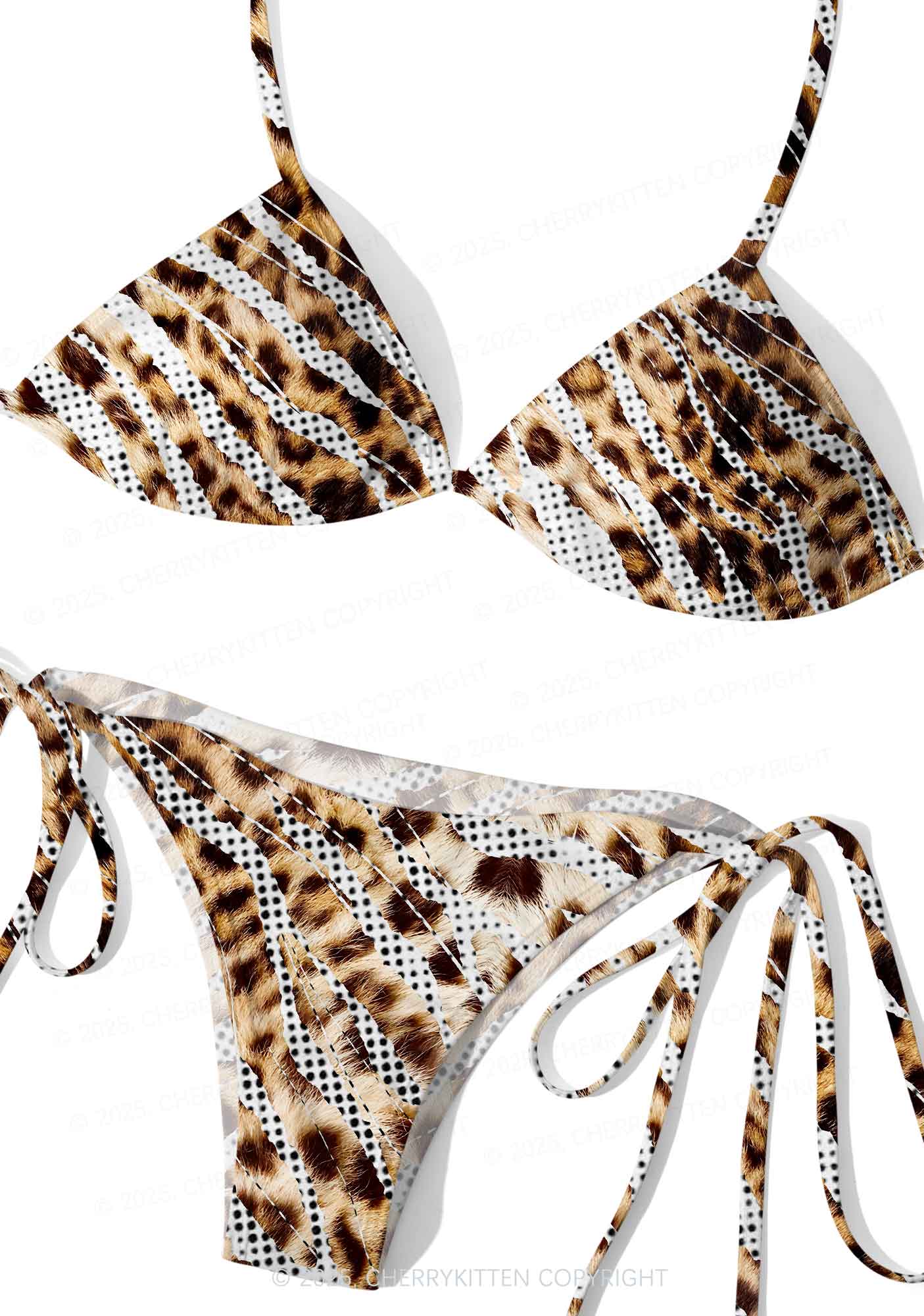 Whimsical Leopard Y2K Print Bikini Set Cherrykitten - Image 3