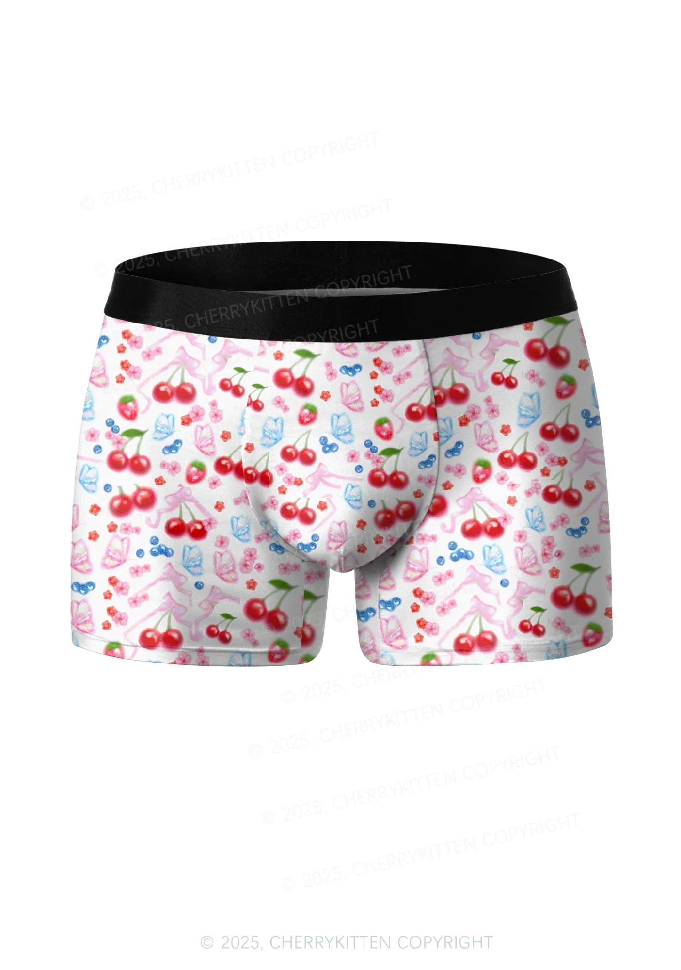 White Cherry Pie Valentine's Day Y2K Print Couples Boxer Briefs Set Cherrykitten - Image 2