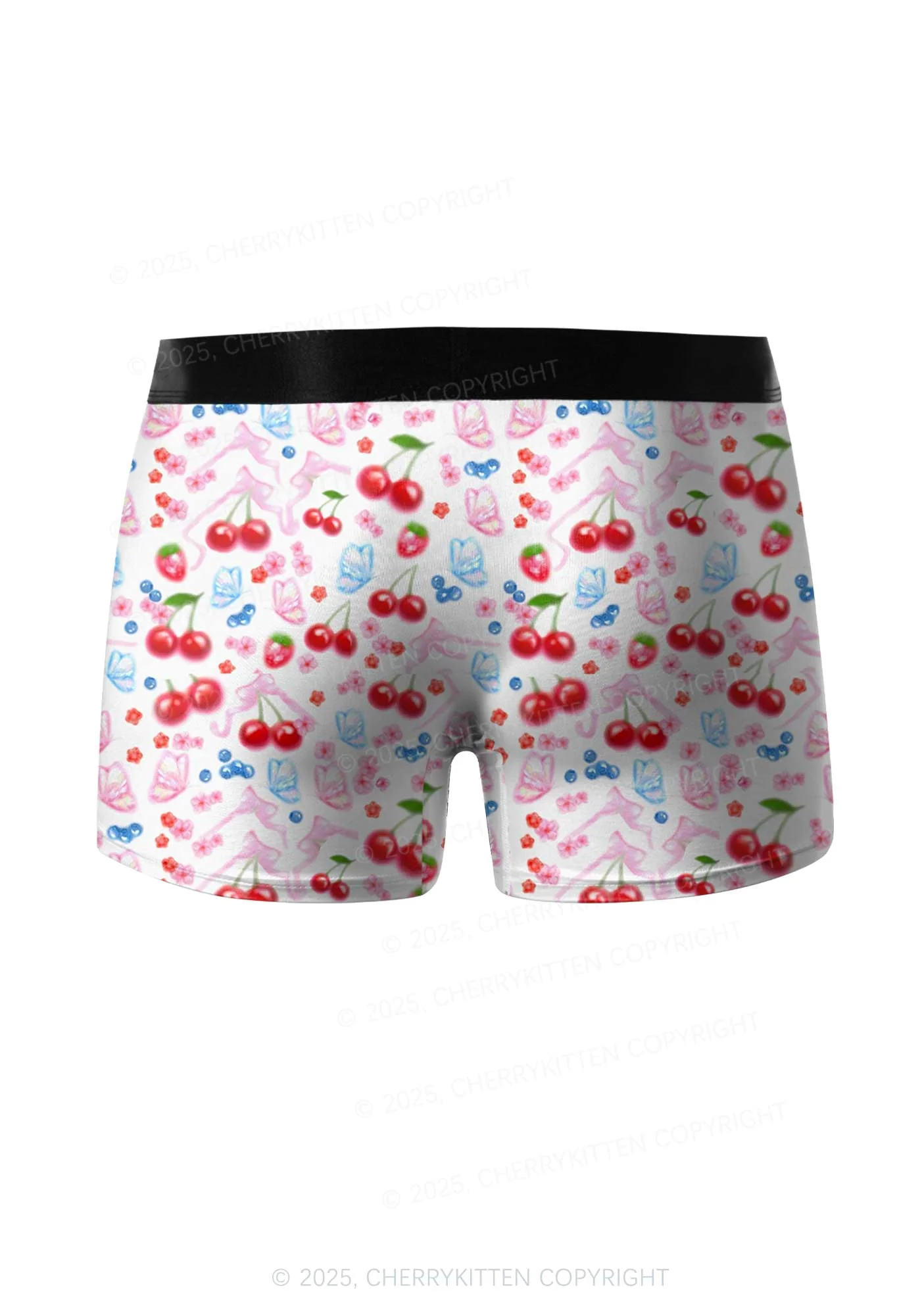 White Cherry Pie Valentine's Day Y2K Print Couples Boxer Briefs Set Cherrykitten - Image 3
