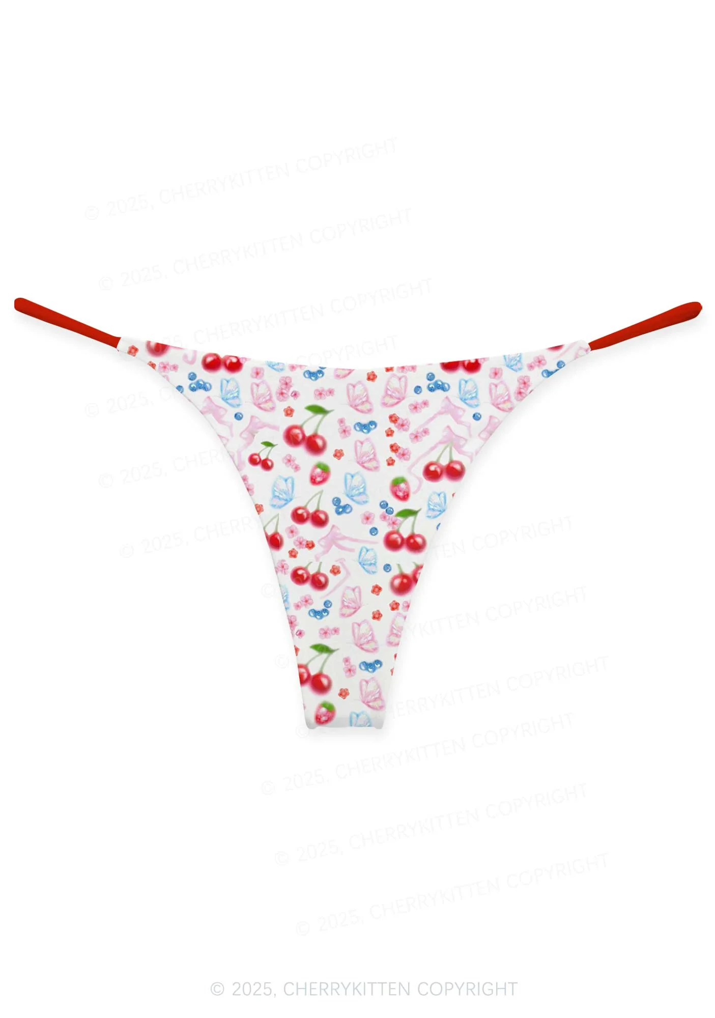 White Cherry Pie Valentine's Day Y2K Print Couples Thong Set Cherrykitten - Image 2