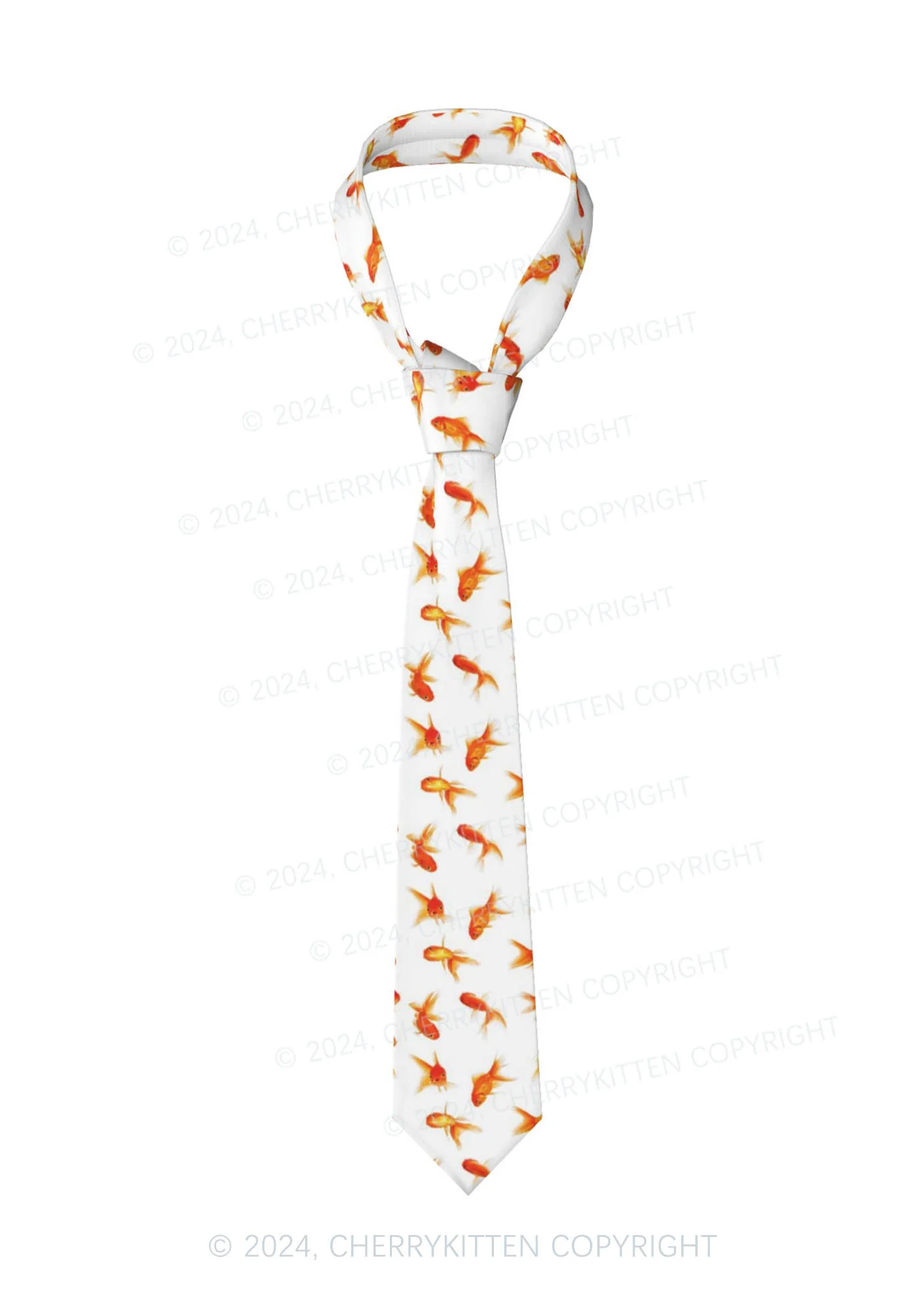 White Goldfish Y2K Necktie Cherrykitten - Image 3