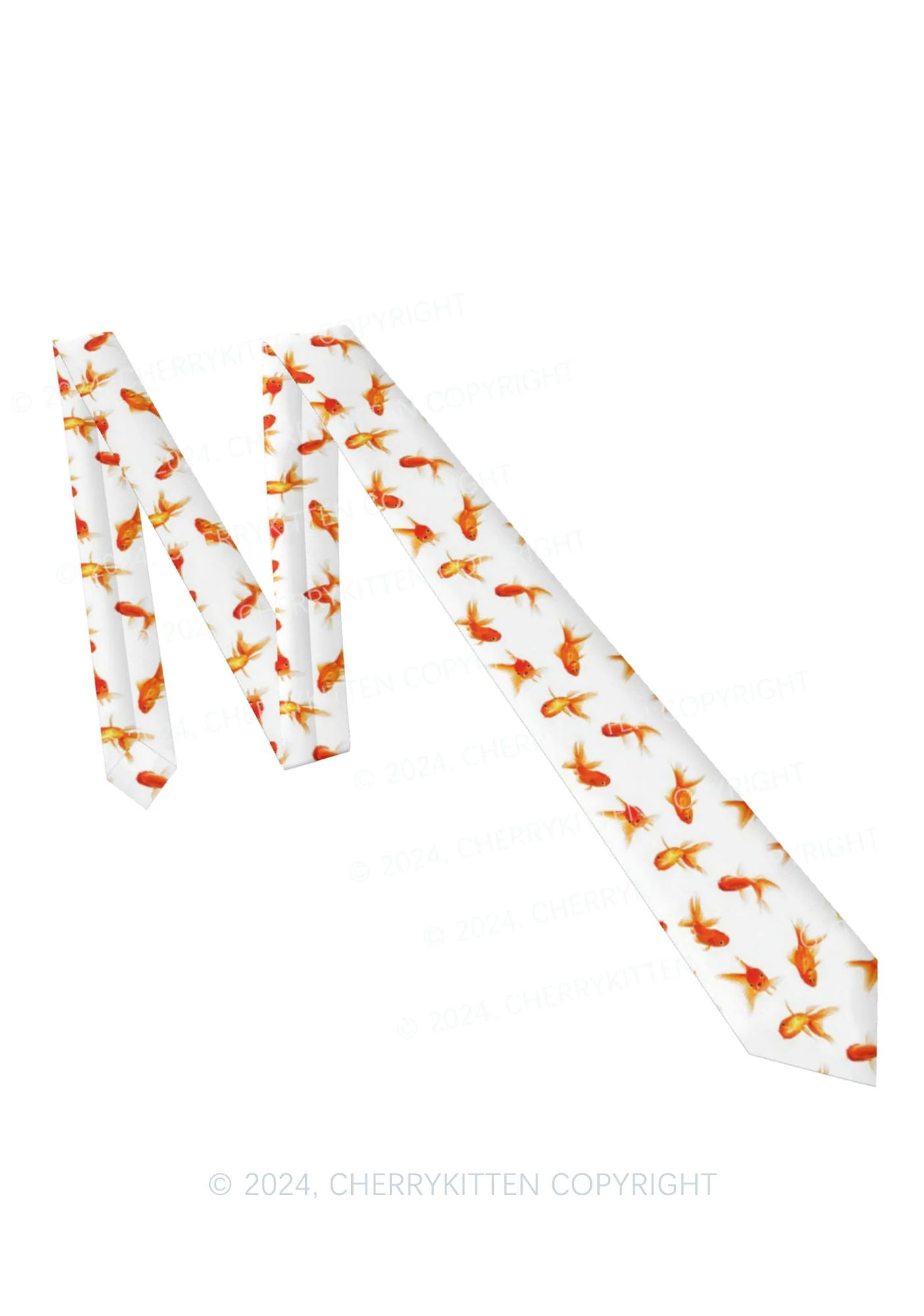 White Goldfish Y2K Necktie Cherrykitten - Image 4