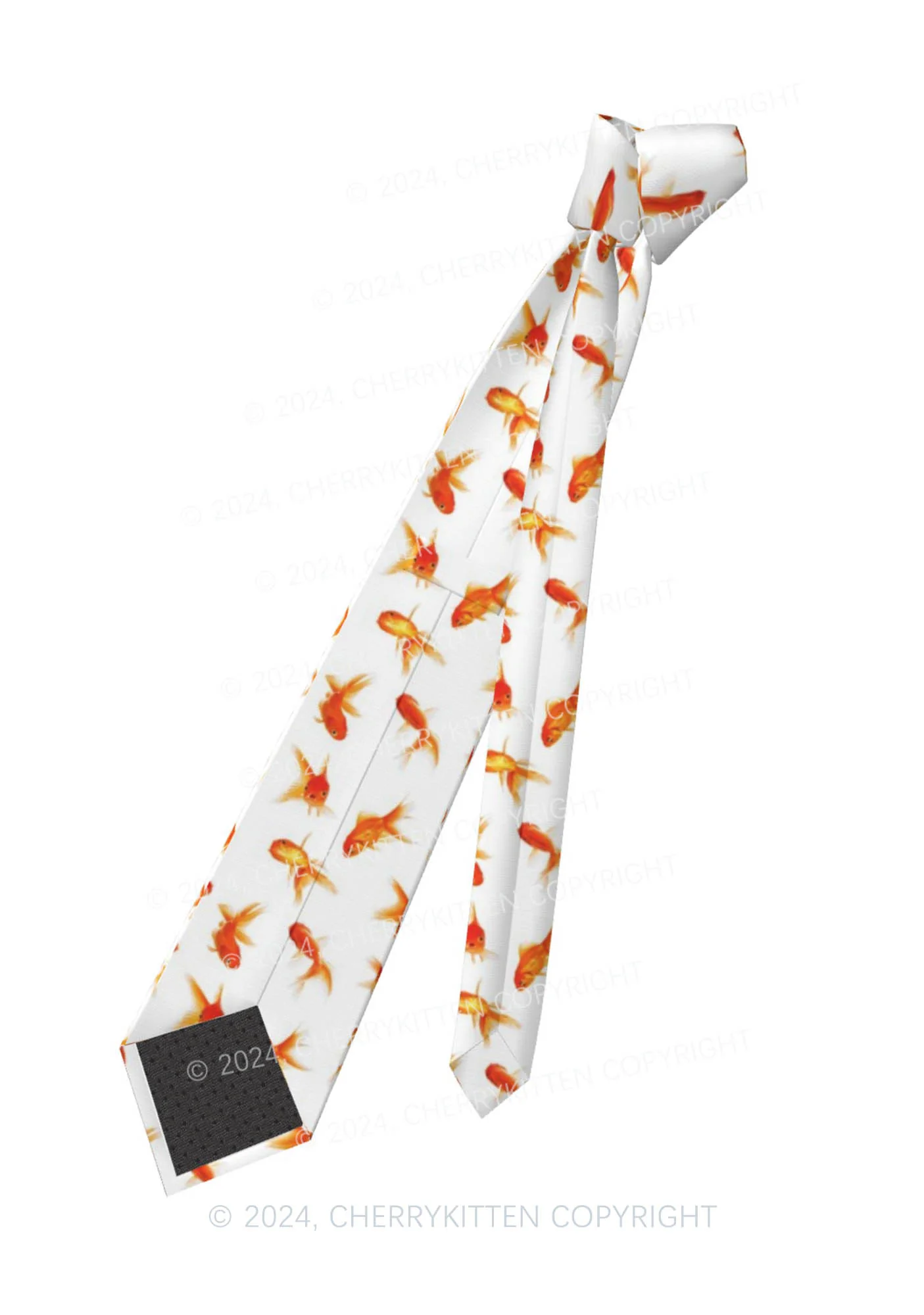 White Goldfish Y2K Necktie Cherrykitten - Image 5