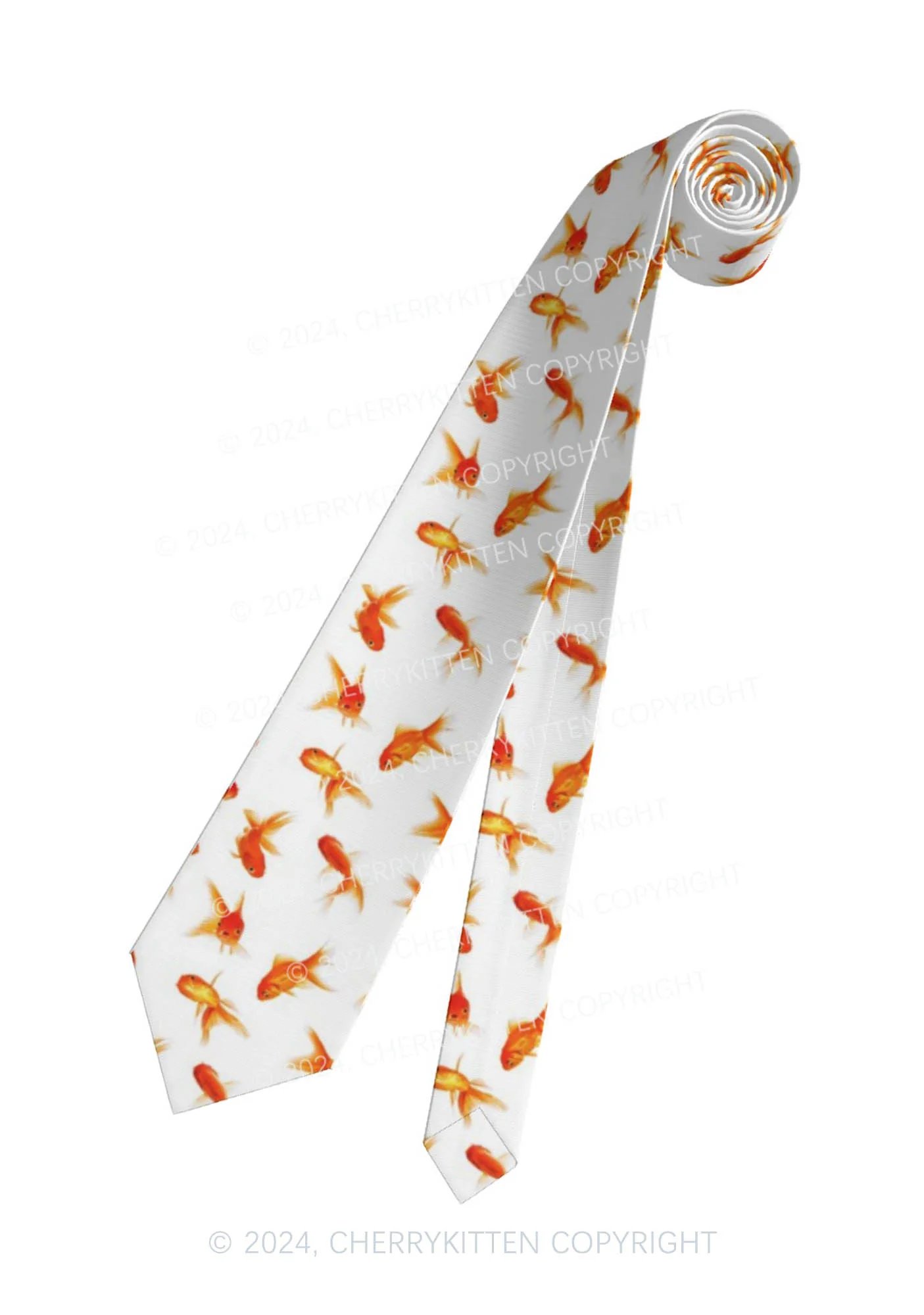 White Goldfish Y2K Necktie Cherrykitten - Image 6
