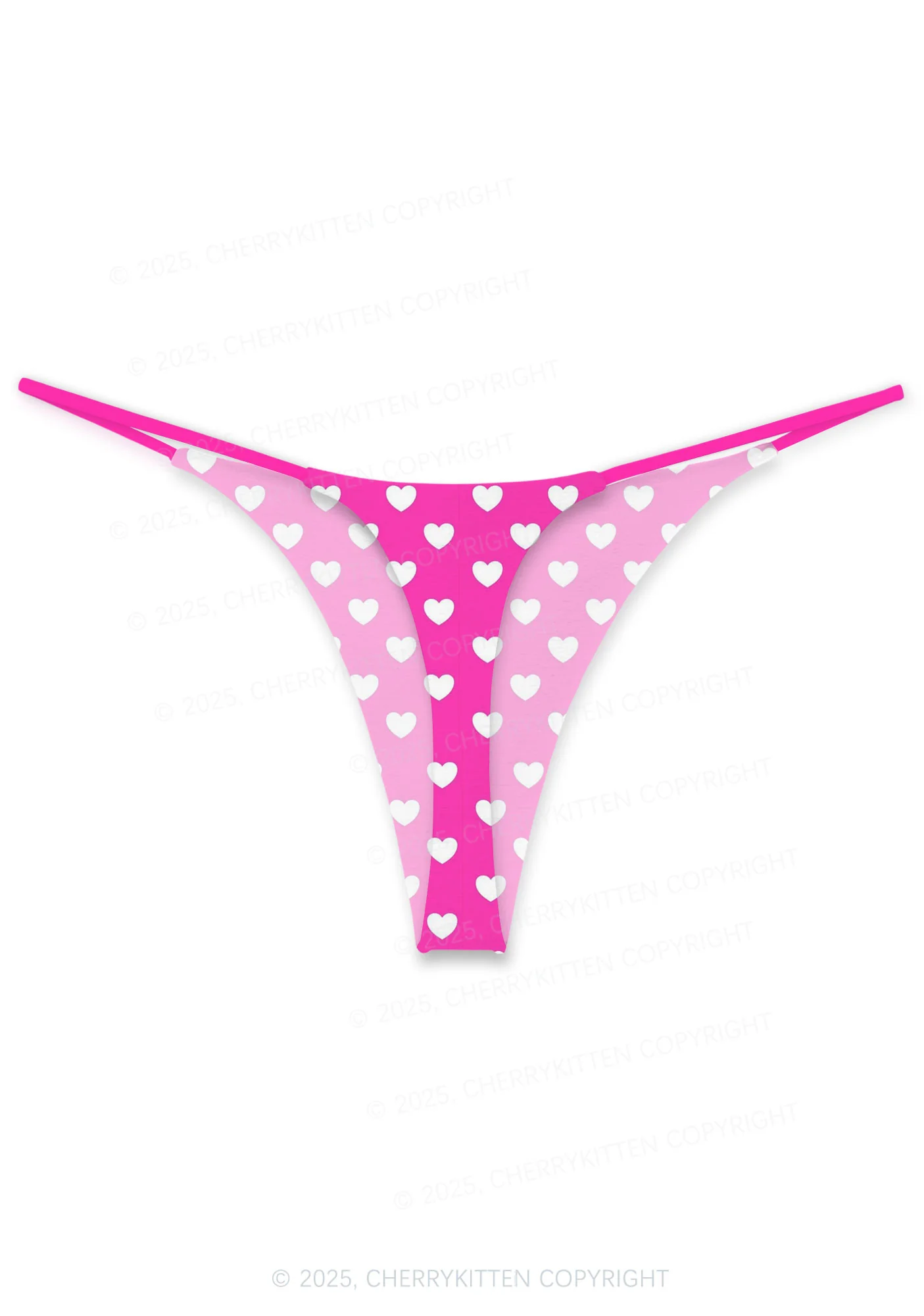 White Heart On Pink Valentine's Day Y2K Print Couples Boxer Thong Set Cherrykitten - Image 3