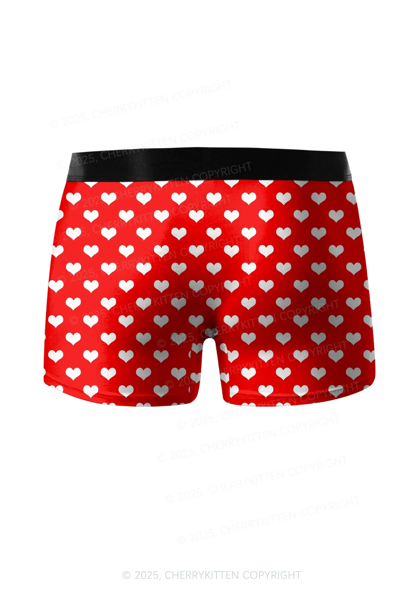 White Heart On Red Valentine's Day Y2K Print Couples Boxer Briefs Set Cherrykitten - Image 3
