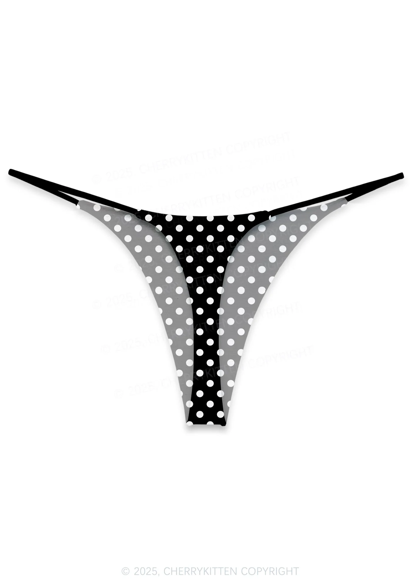 White Polka Dots On Black Valentine's Day Y2K Print Couples Boxer Thong Set Cherrykitten - Image 3