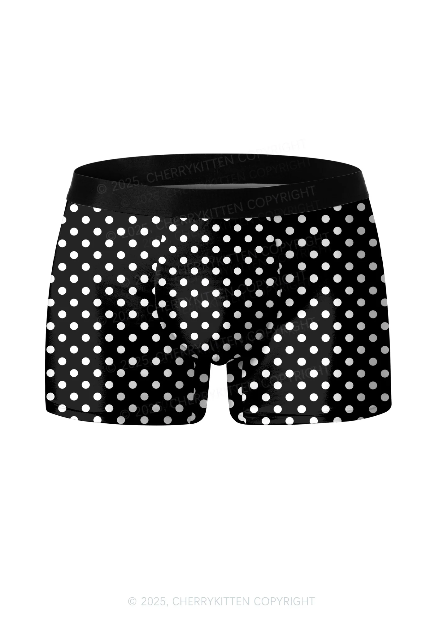 White Polka Dots On Black Valentine's Day Y2K Print Couples Boxer Thong Set Cherrykitten - Image 4