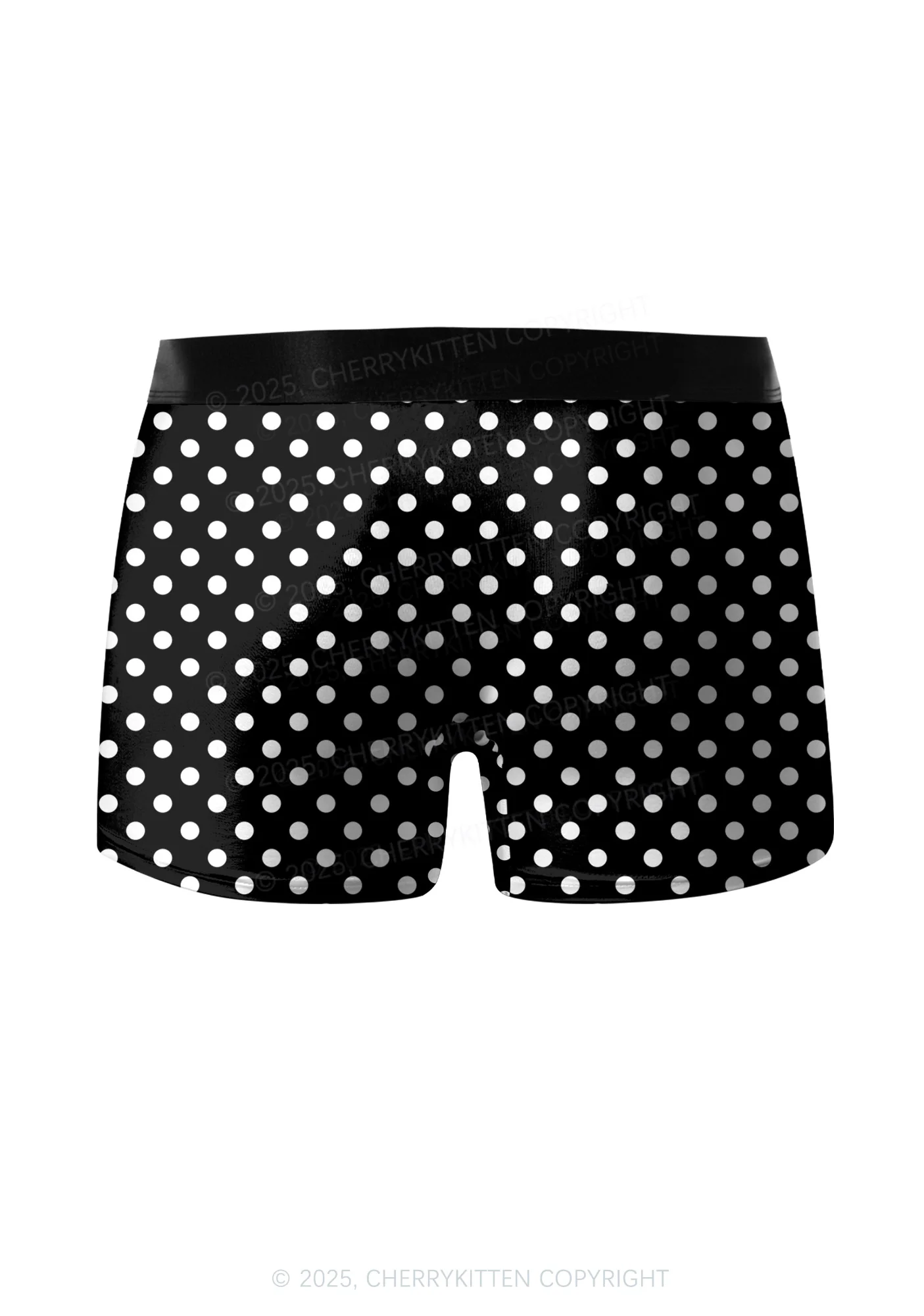 White Polka Dots On Black Valentine's Day Y2K Print Couples Boxer Thong Set Cherrykitten - Image 5