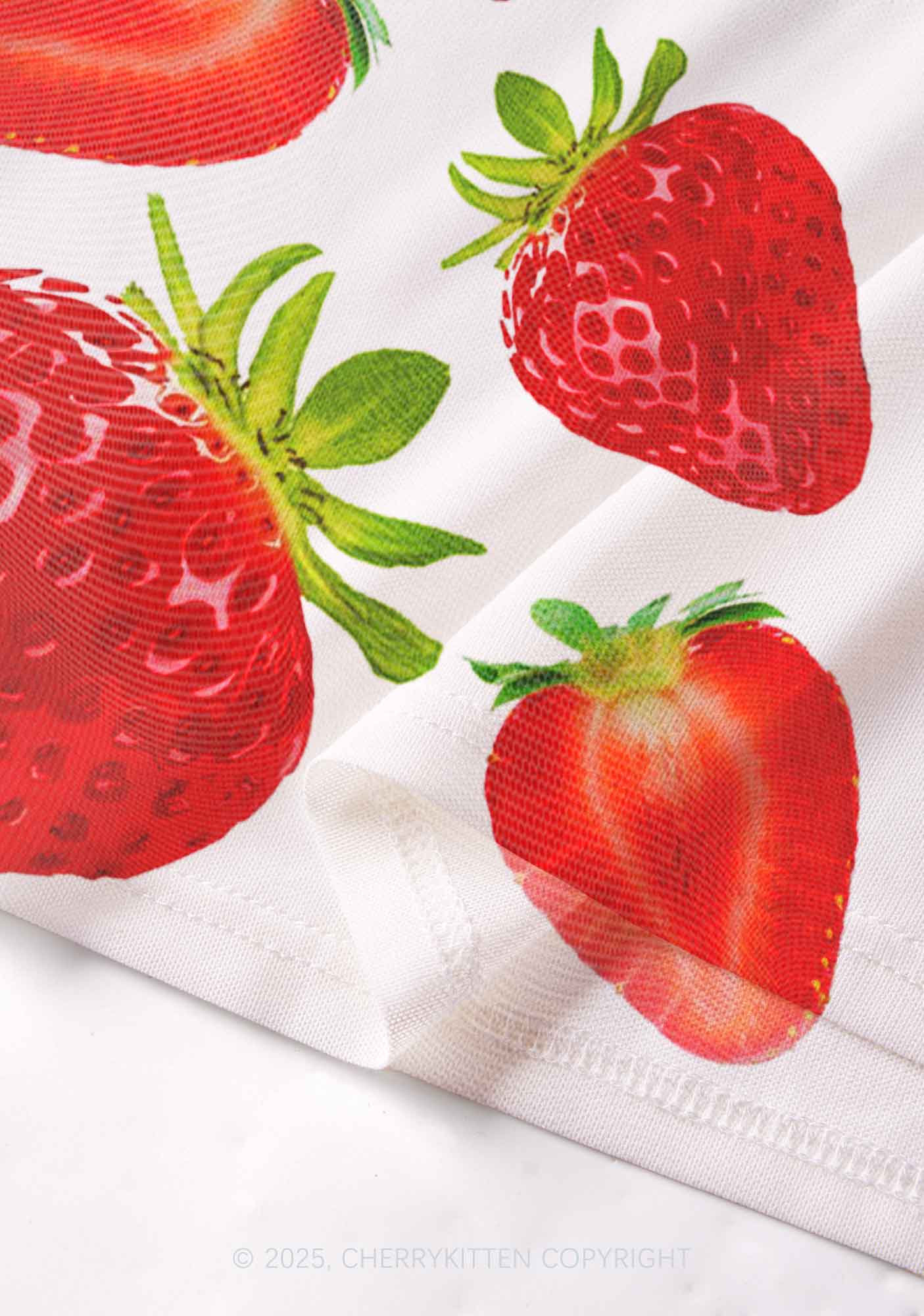 White Strawberry Y2K Mesh Cami Tank Cherrykitten - Image 3