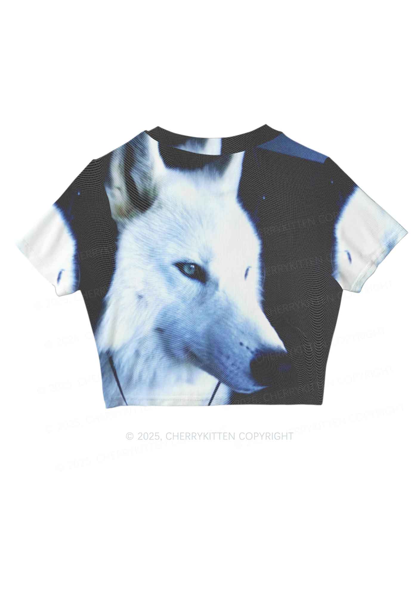 White Wolf Y2K Mesh Crop Top Cherrykitten - Image 5