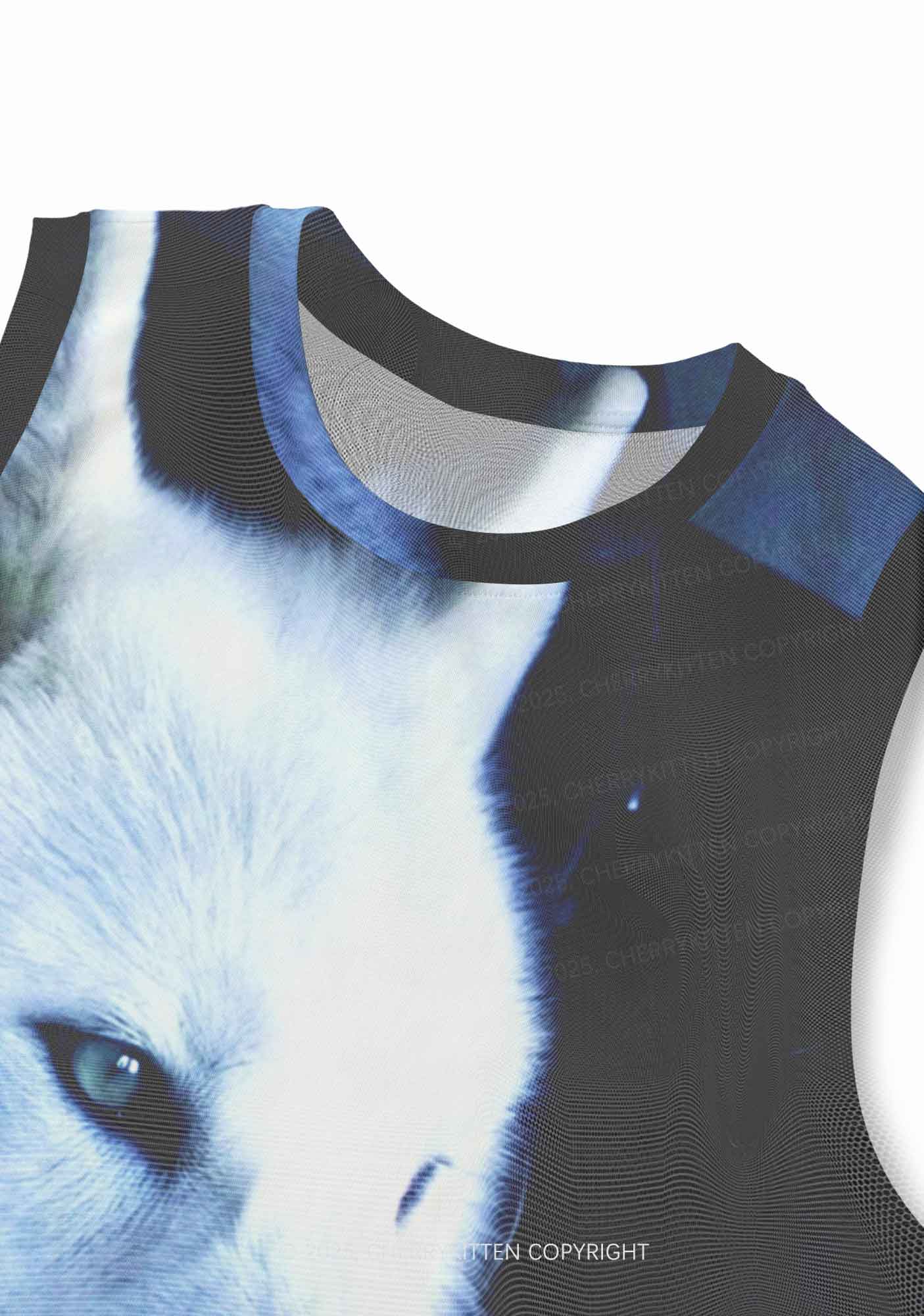 White Wolf Y2K Mesh Muscle Tank Cherrykitten - Image 3
