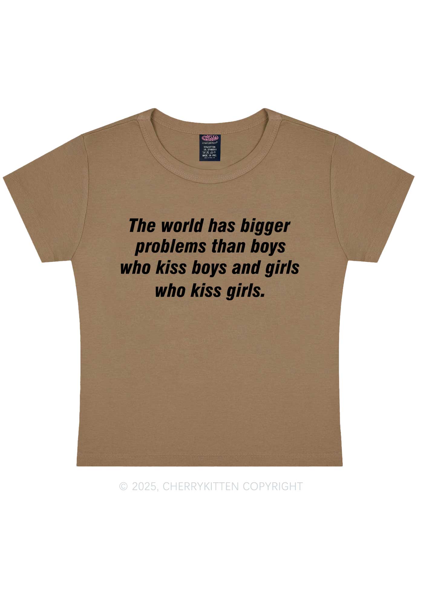 Who Kiss Girls Pride Y2K Baby Tee Cherrykitten - Image 11