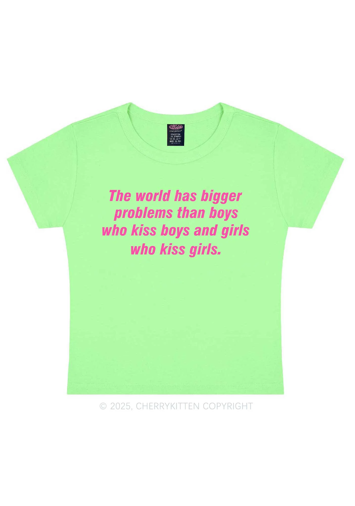 Who Kiss Girls Pride Y2K Baby Tee Cherrykitten - Image 13