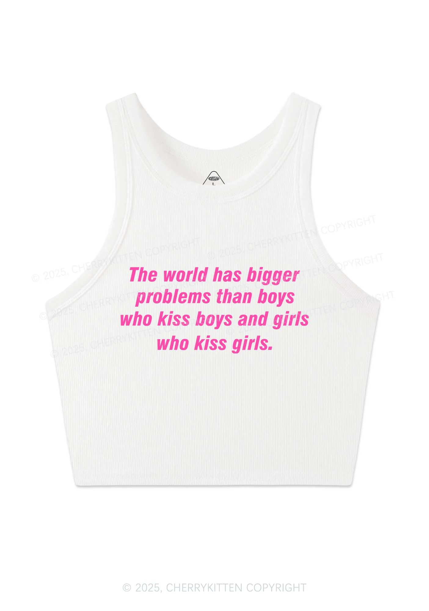 Who Kiss Girls Pride Y2K Crop Tank Top Cherrykitten - Image 3
