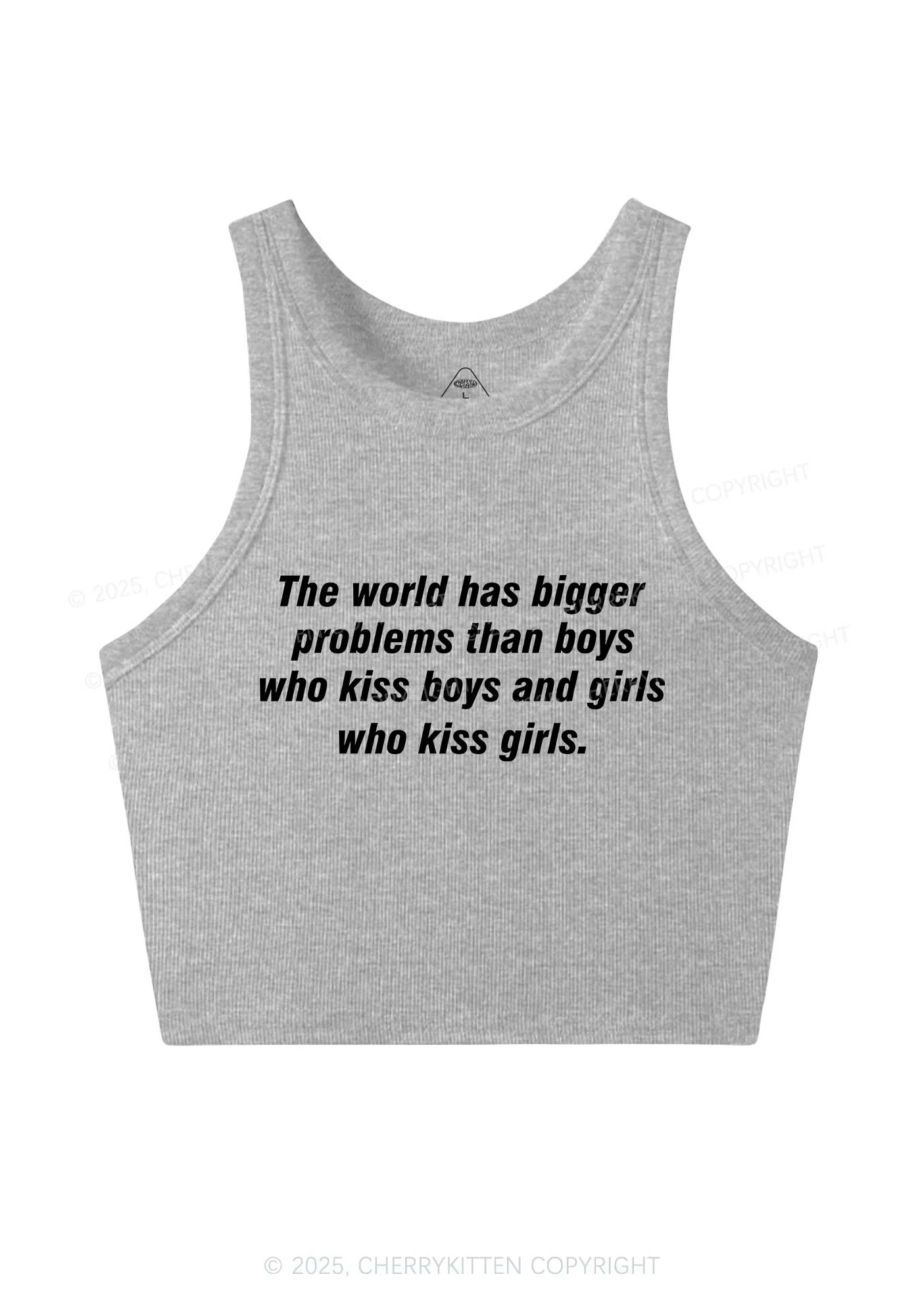 Who Kiss Girls Pride Y2K Crop Tank Top Cherrykitten - Image 4