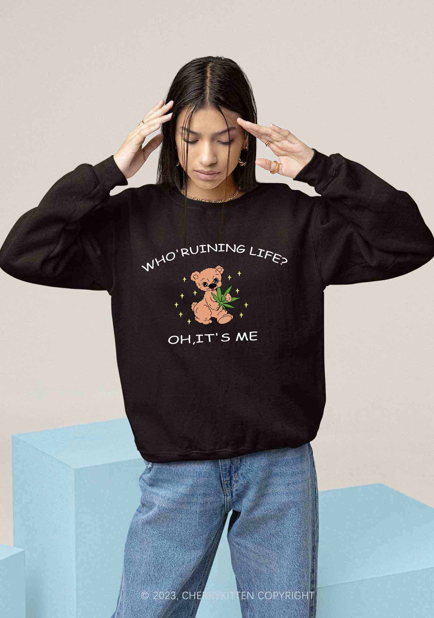Who' Ruining Life Y2K Sweatshirt Cherrykitten - Image 2